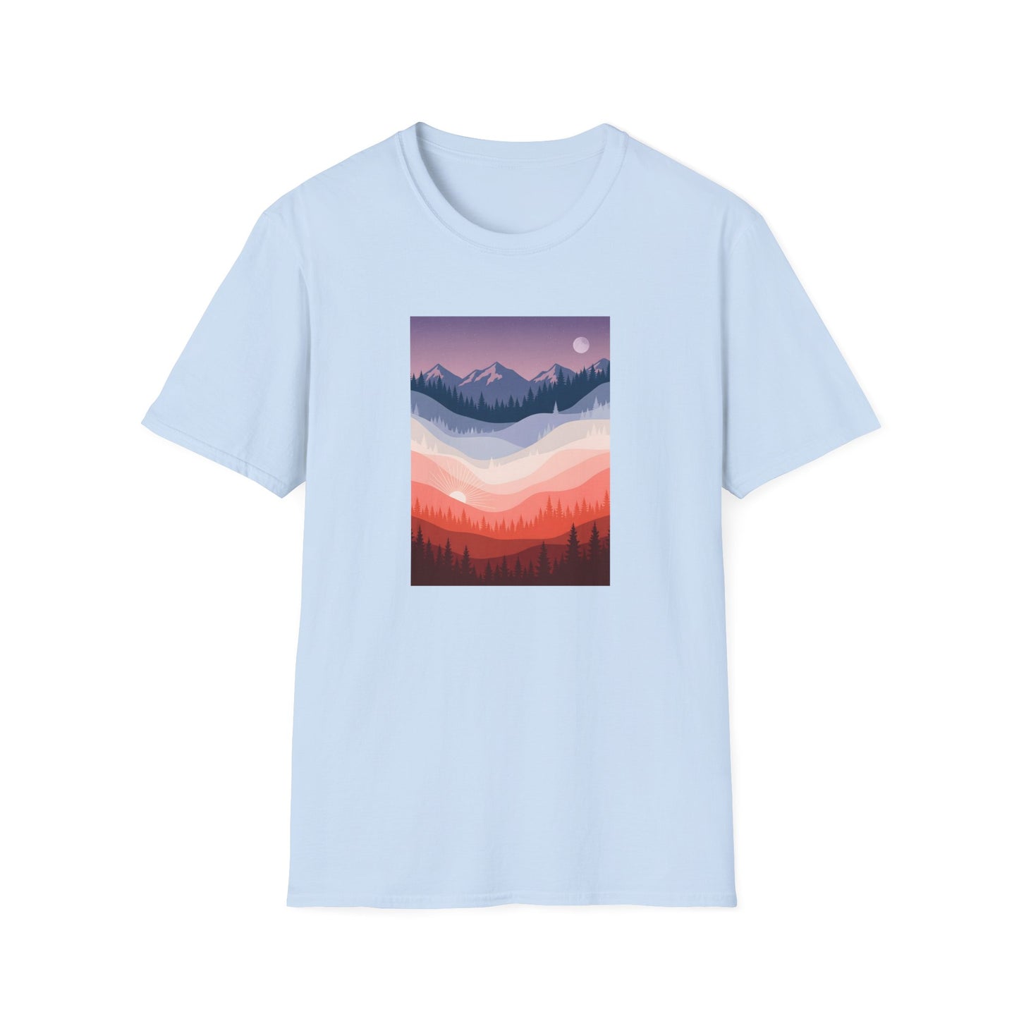 Day and Night Layered Landscape T-shirt