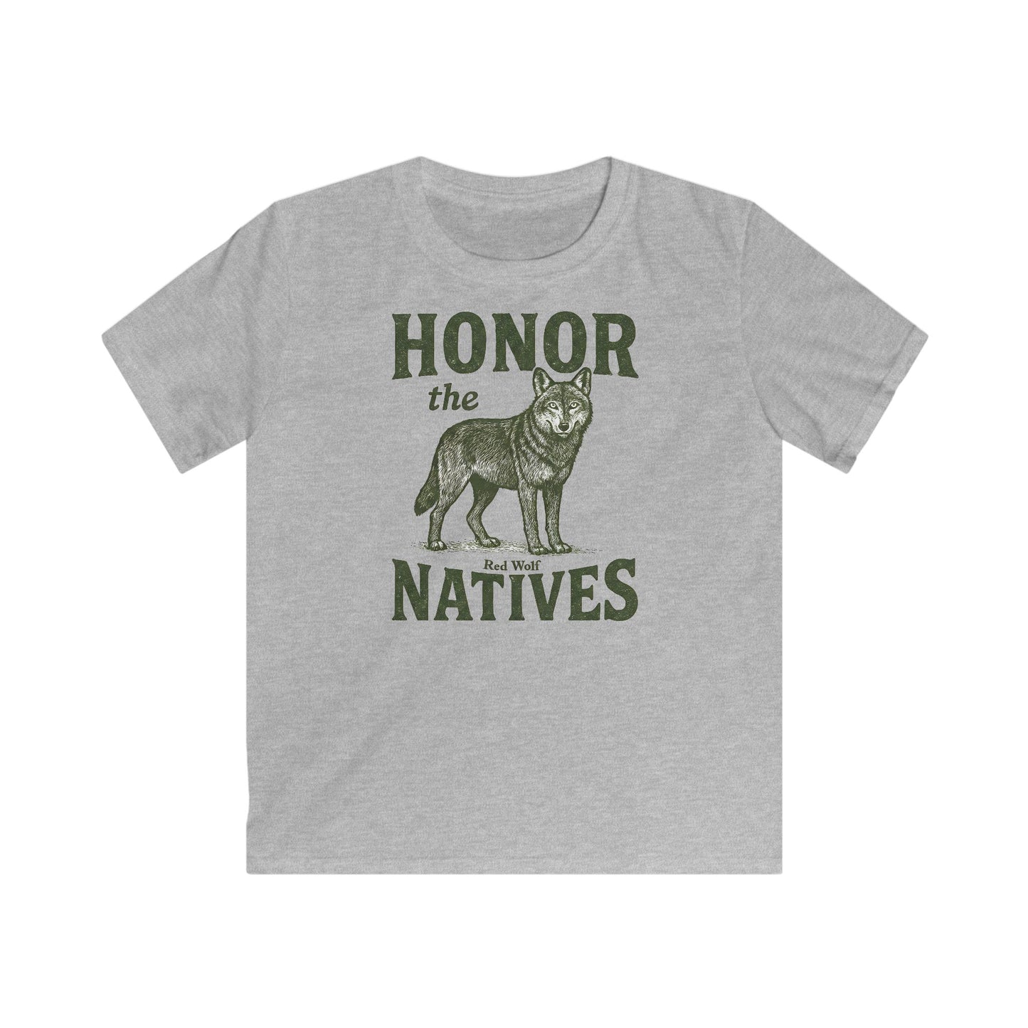Children's Honor The Natives Untamed Red Wolf T-shirt