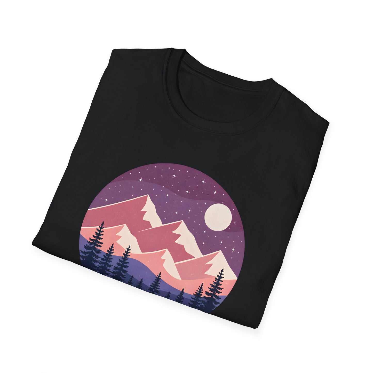 Purple Night Sky Over Mountains T-shirt
