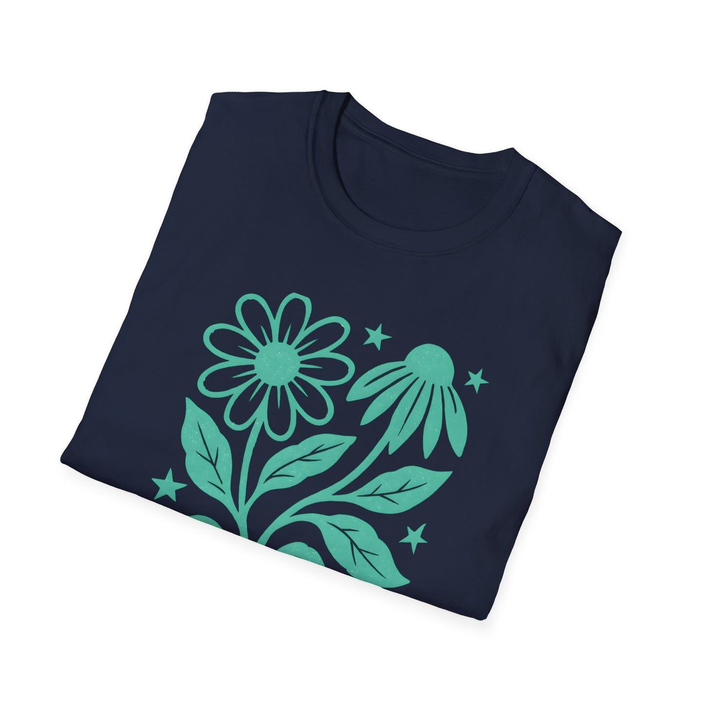 Flowers Under The Stars Ink Print T-shirt