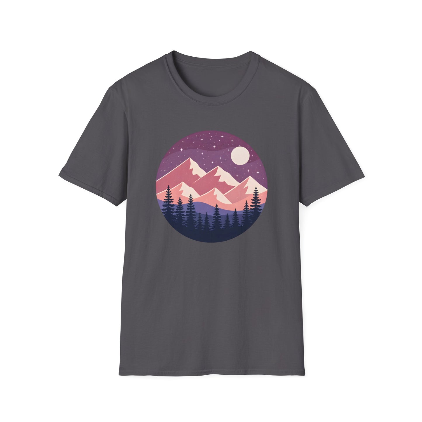 Purple Night Sky Over Mountains T-shirt