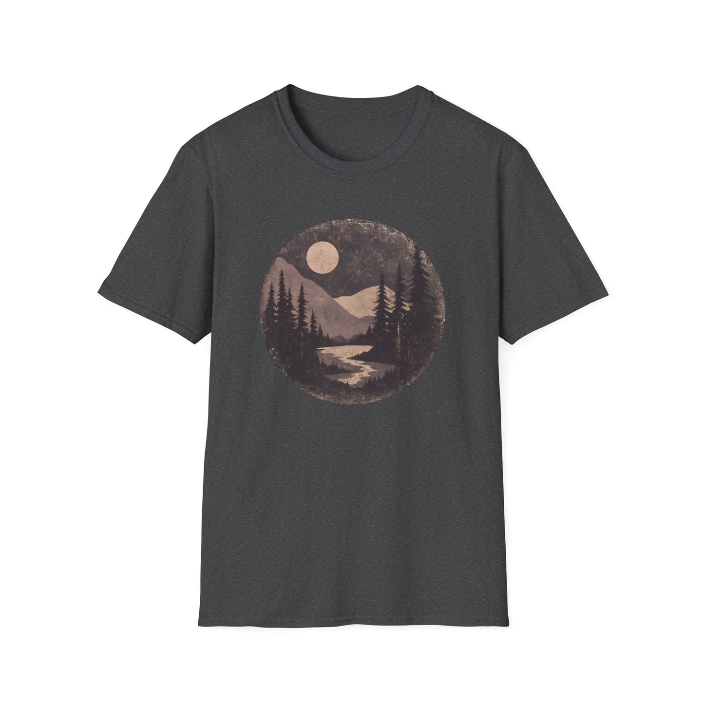 Vintage Moonlit Mountain Valley T-shirt