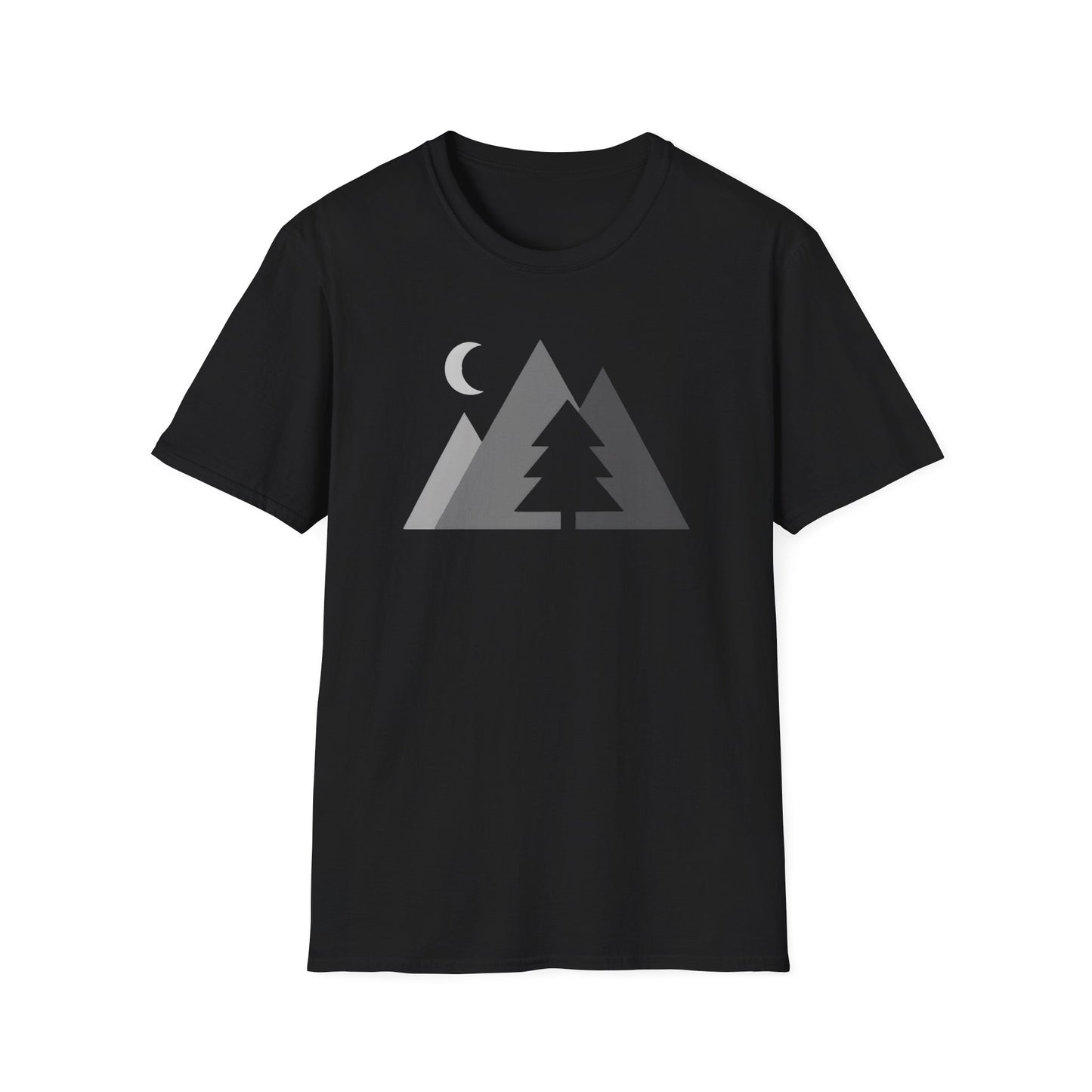 Greyscale Geometrical Mountains T-shirt
