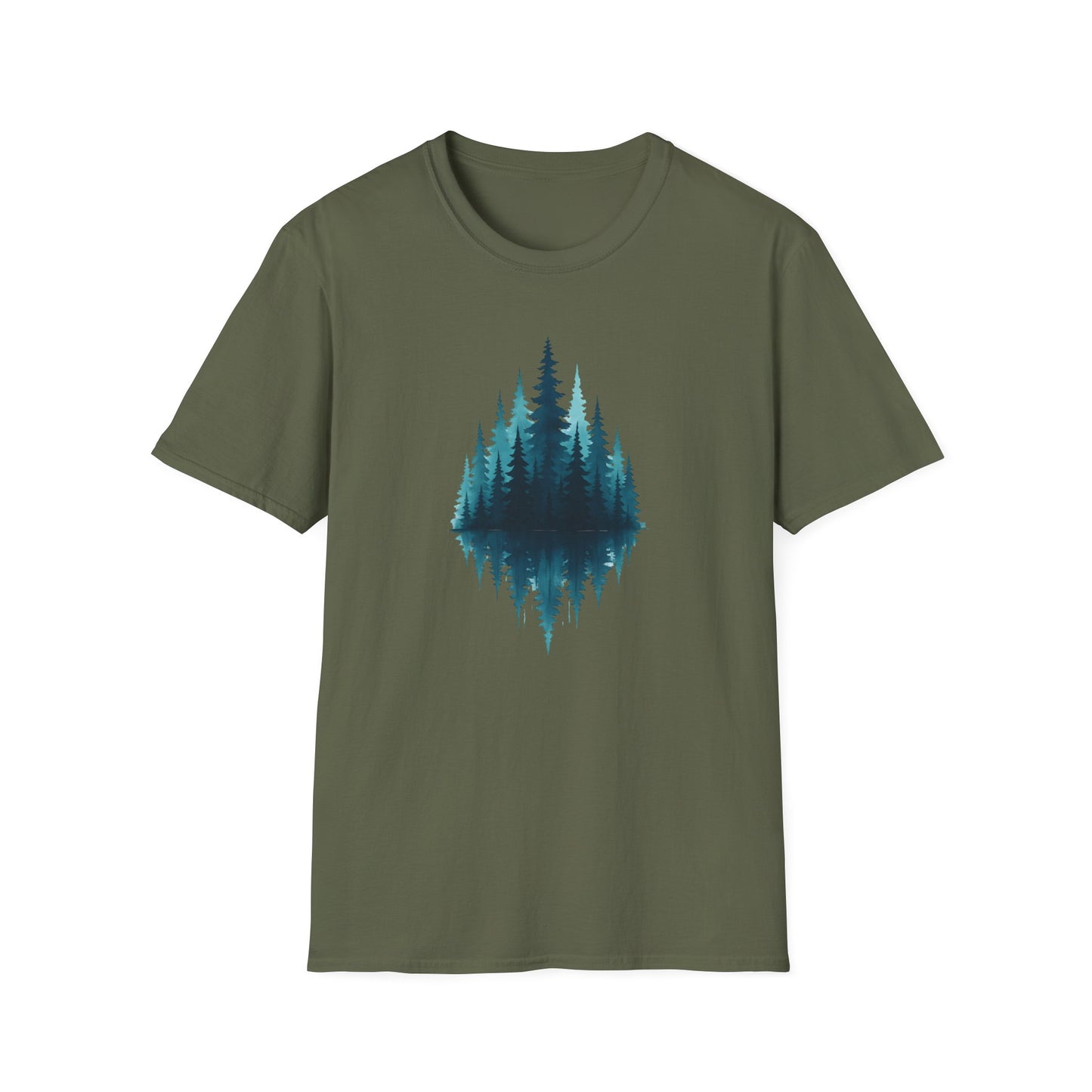 Mirrored Pine Teal Forest T-shirt