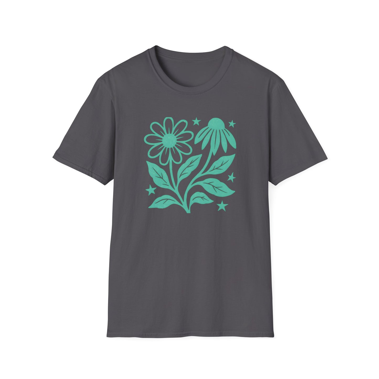 Flowers Under The Stars Ink Print T-shirt