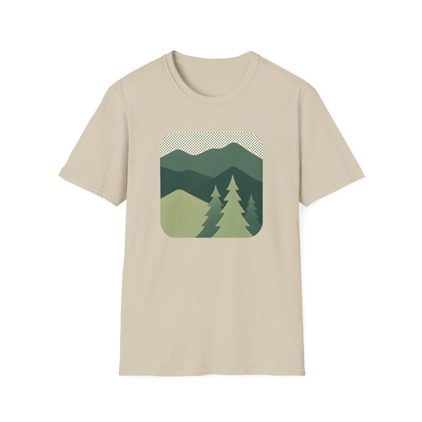 Minimalist Green Mountain Landscape T-shirt