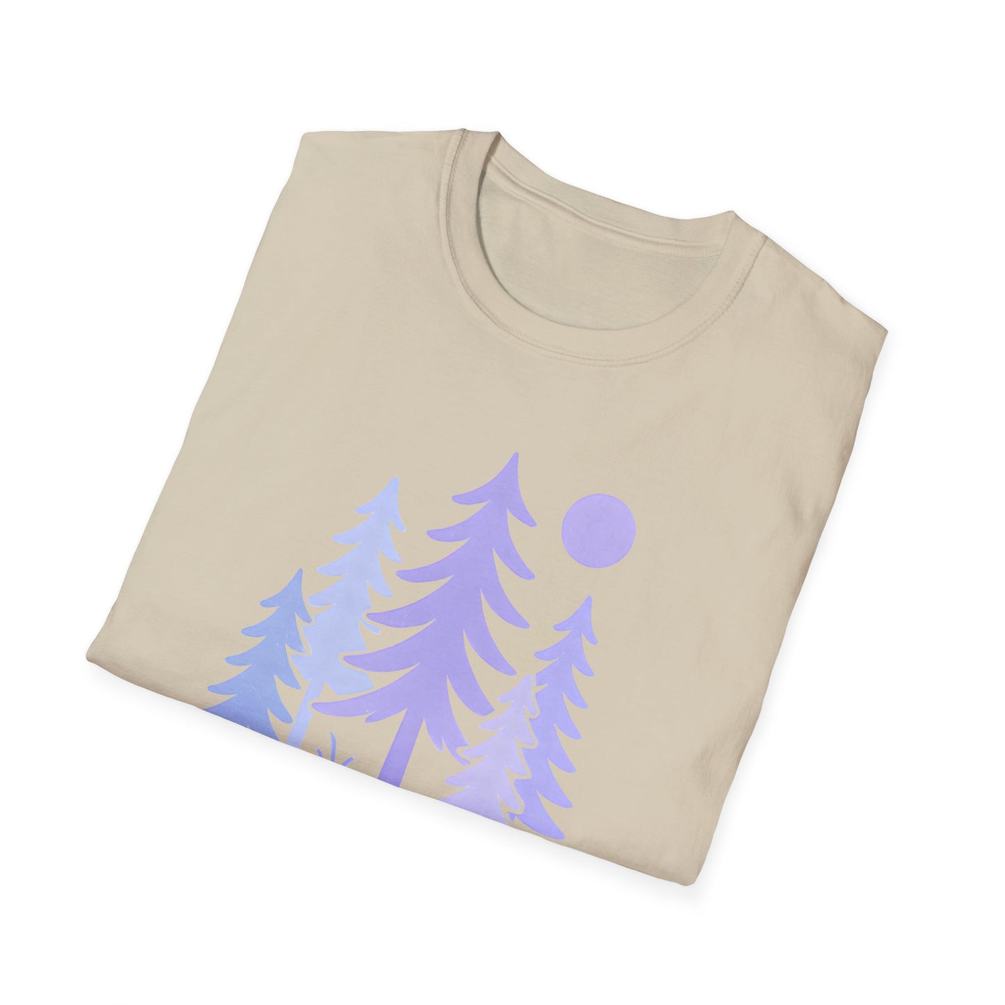 Serene Purple Forest Drawing T-shirt