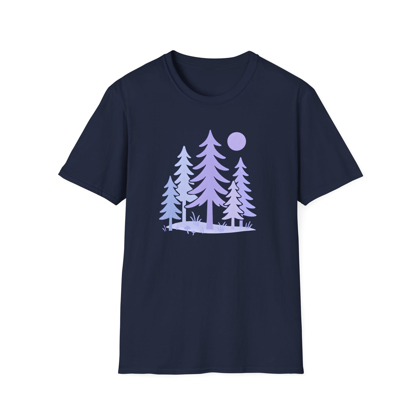 Serene Purple Forest Drawing T-shirt