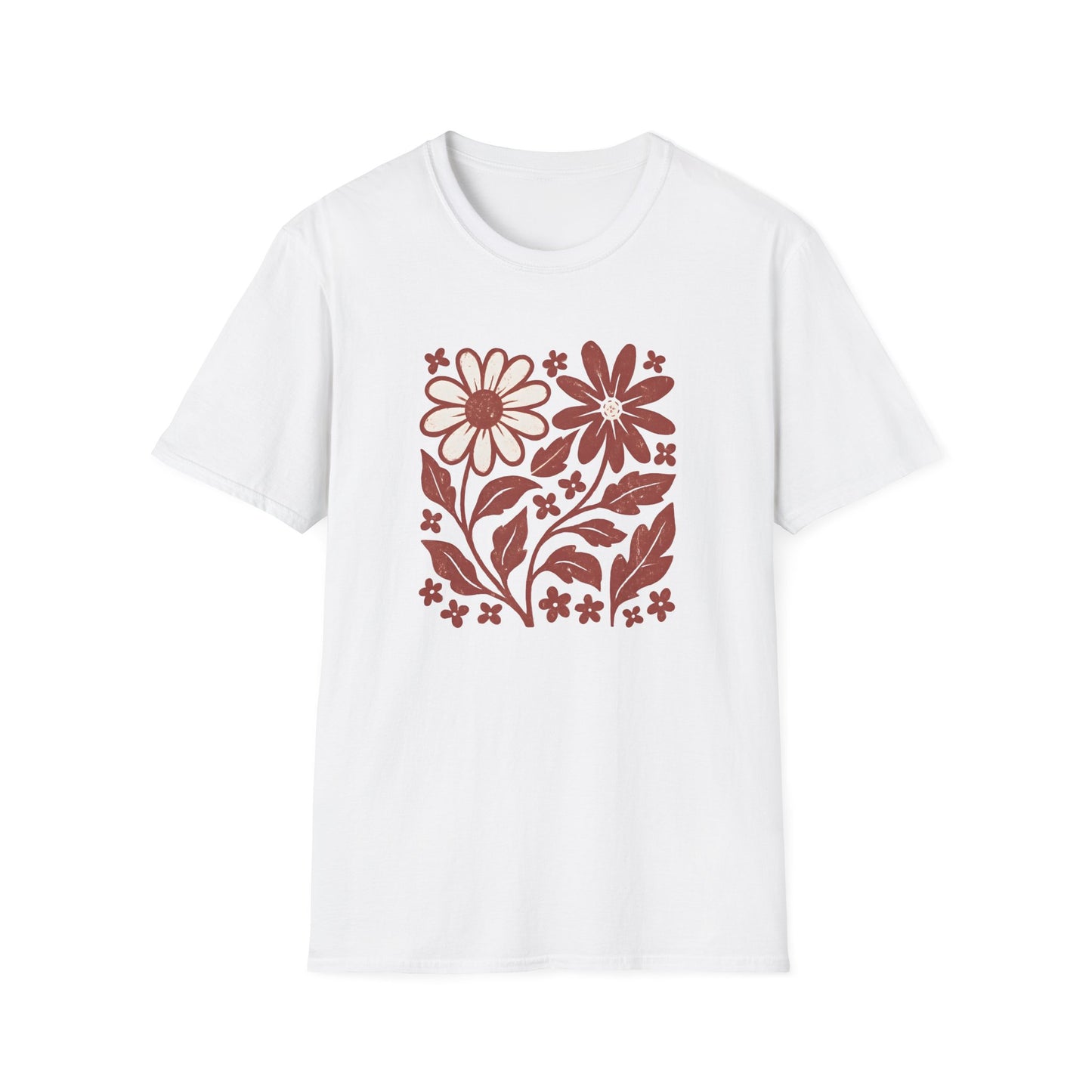 Maroon Flower Friends T-shirt