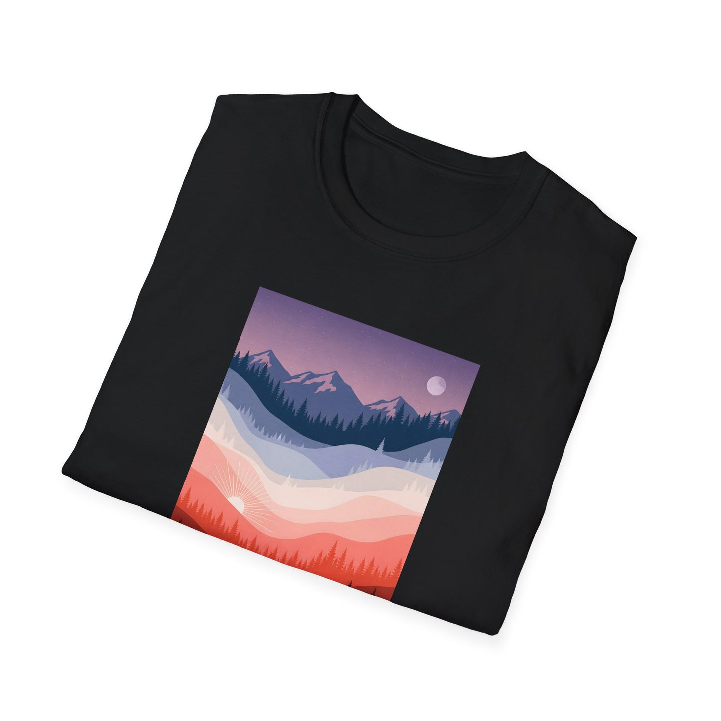 Day and Night Layered Landscape T-shirt