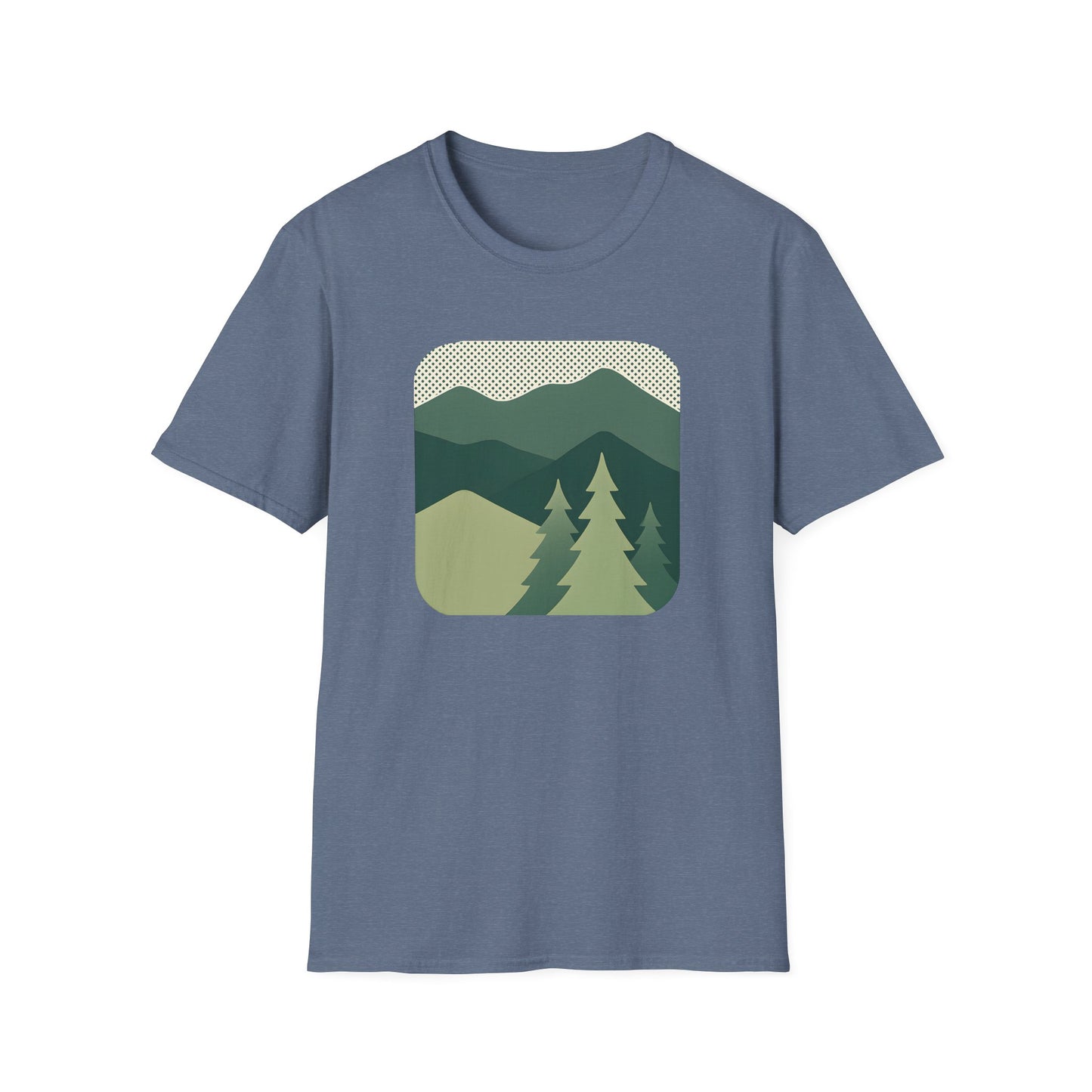 Minimalist Green Mountain Landscape T-shirt