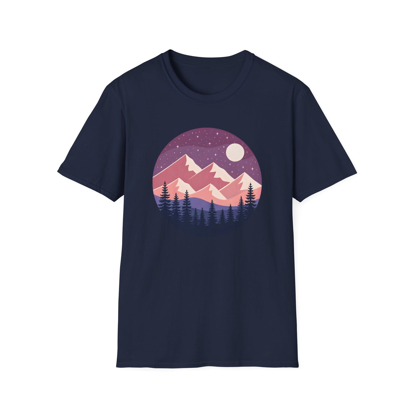 Purple Night Sky Over Mountains T-shirt