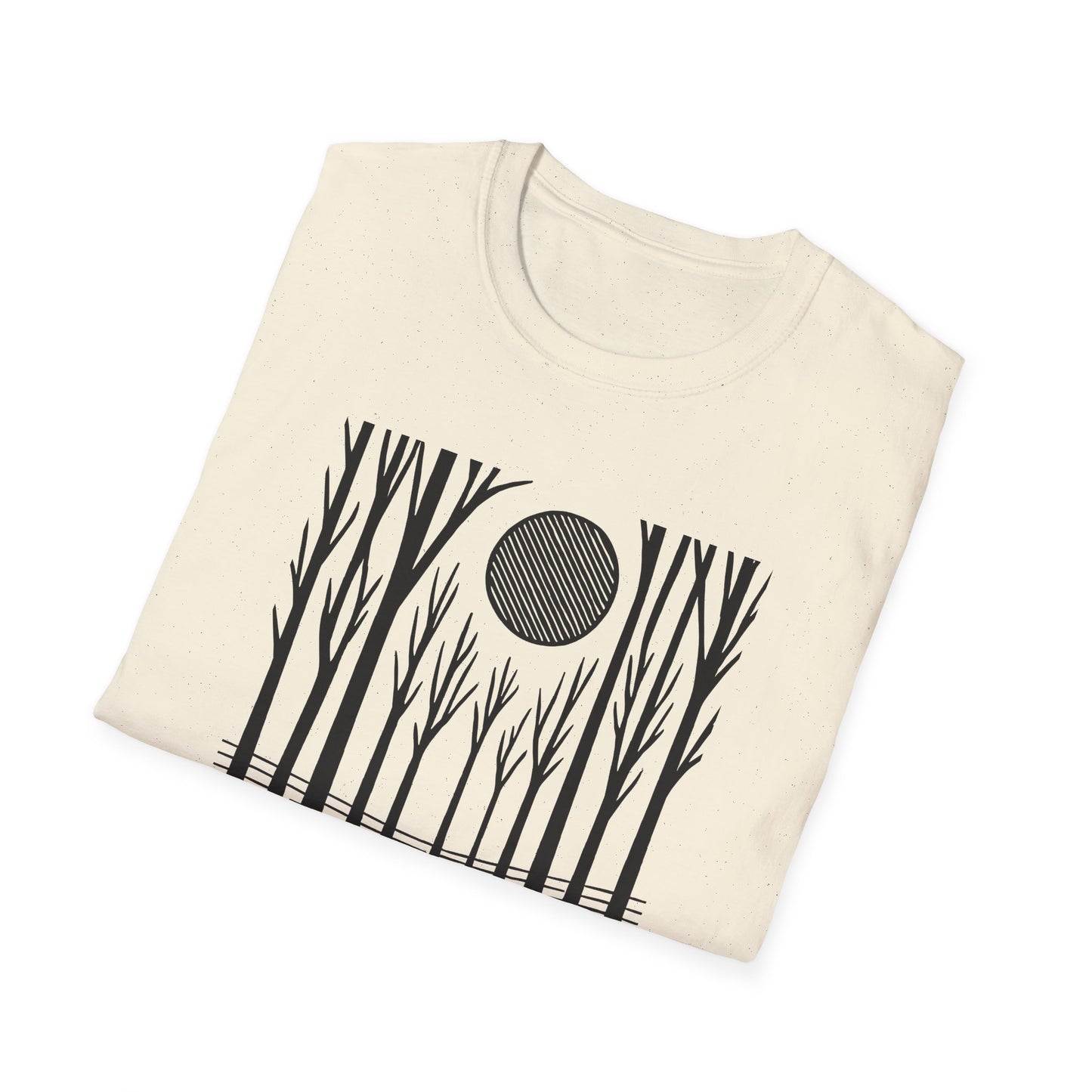 Striped Moon Over Winter Forest T-shirt