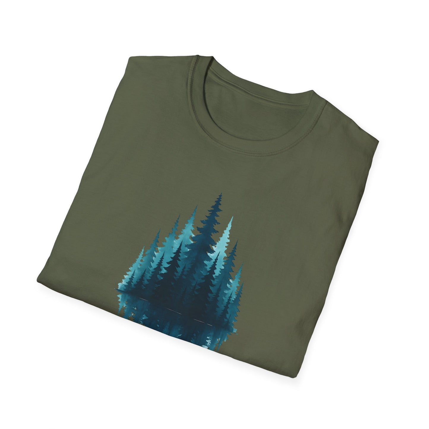 Mirrored Pine Teal Forest T-shirt