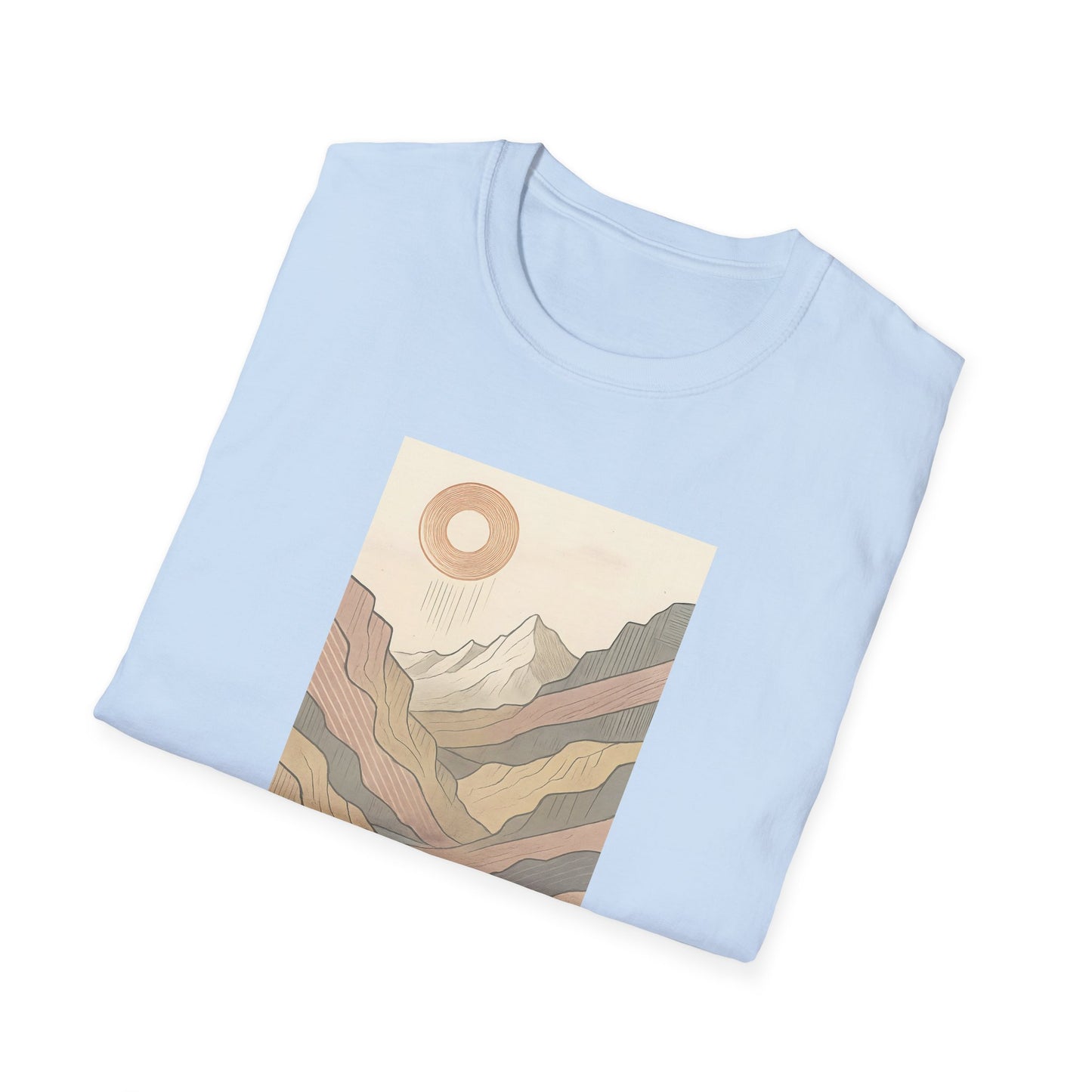 Deep Sun Over Geometrical Mountain Valley T-shirt