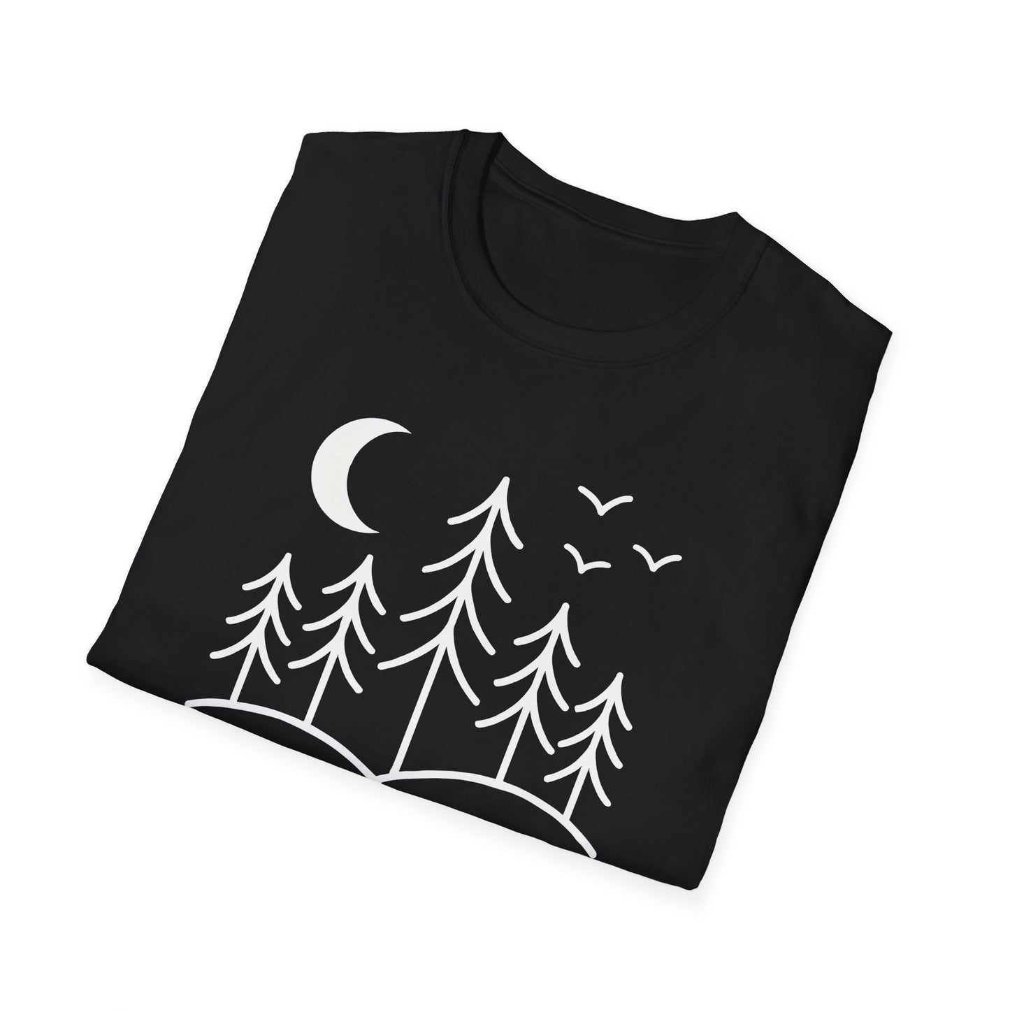 Minimalist Pines Under The Moon T-shirt