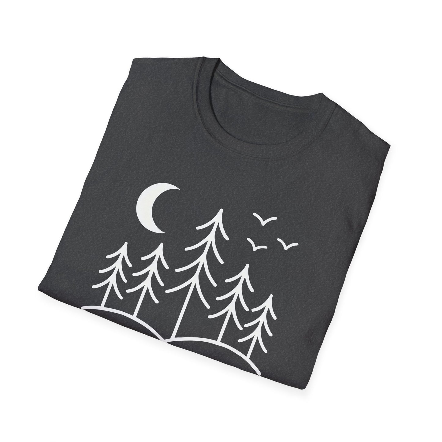 Minimalist Pines Under The Moon T-shirt