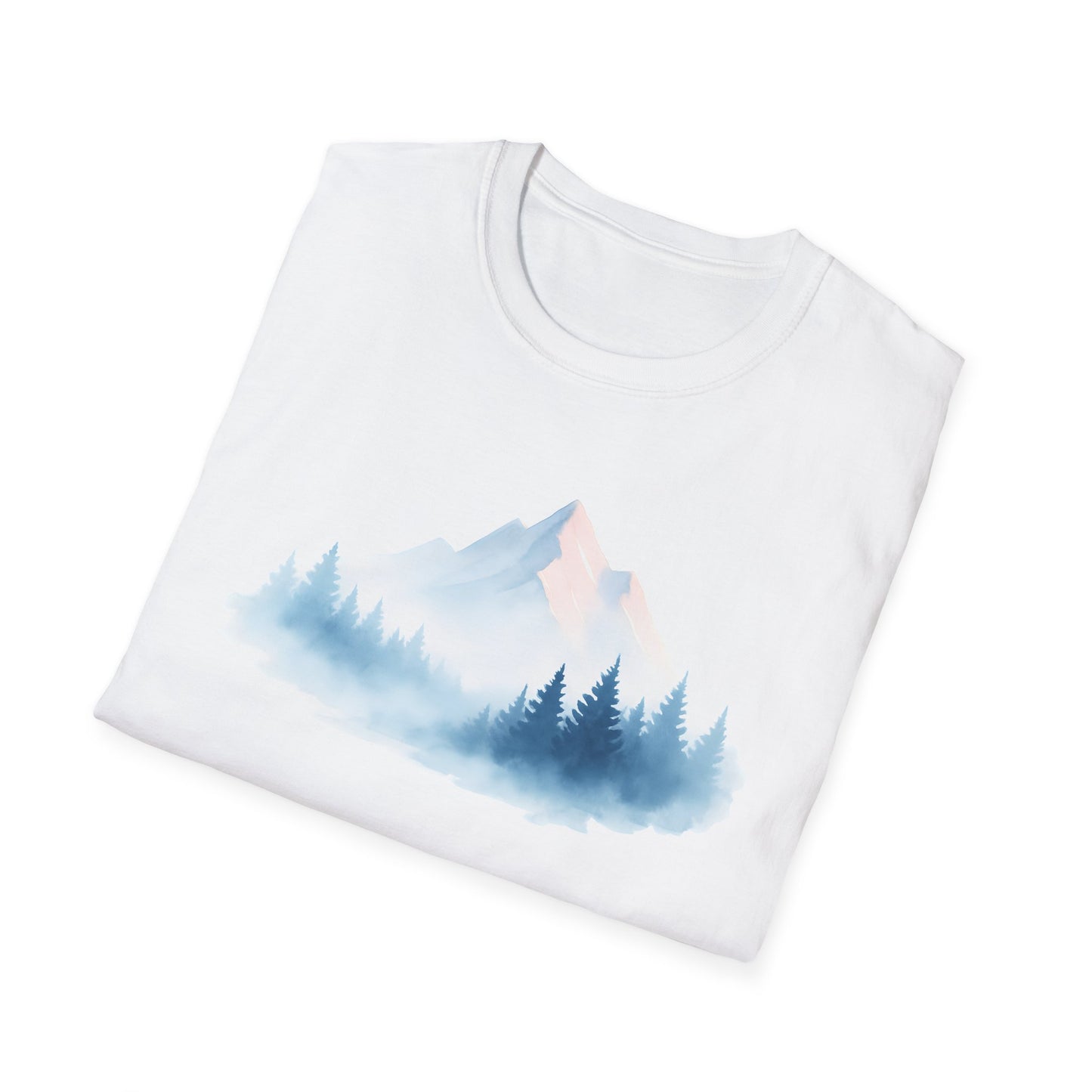 Misty Mountain Sunrise Watercolor T-shirt