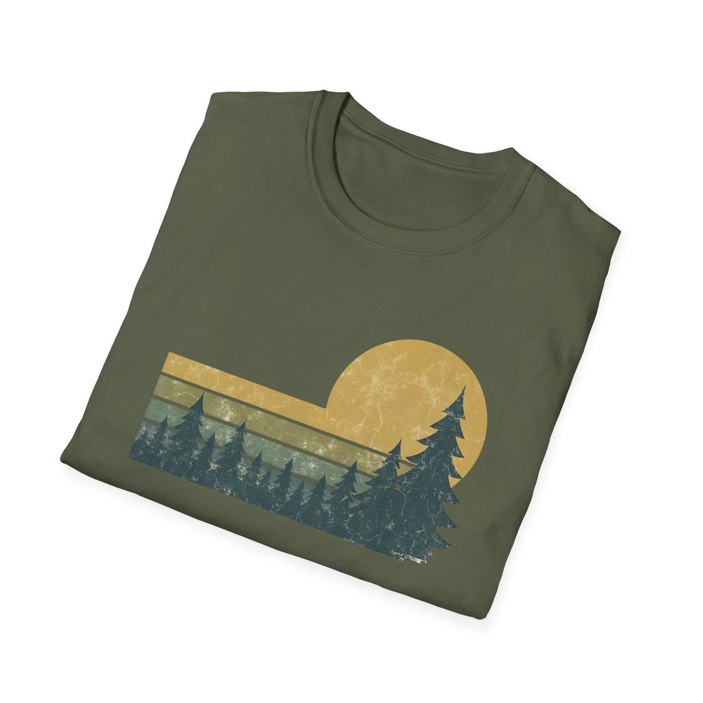 Retro Sunset Over Pines T-shirt