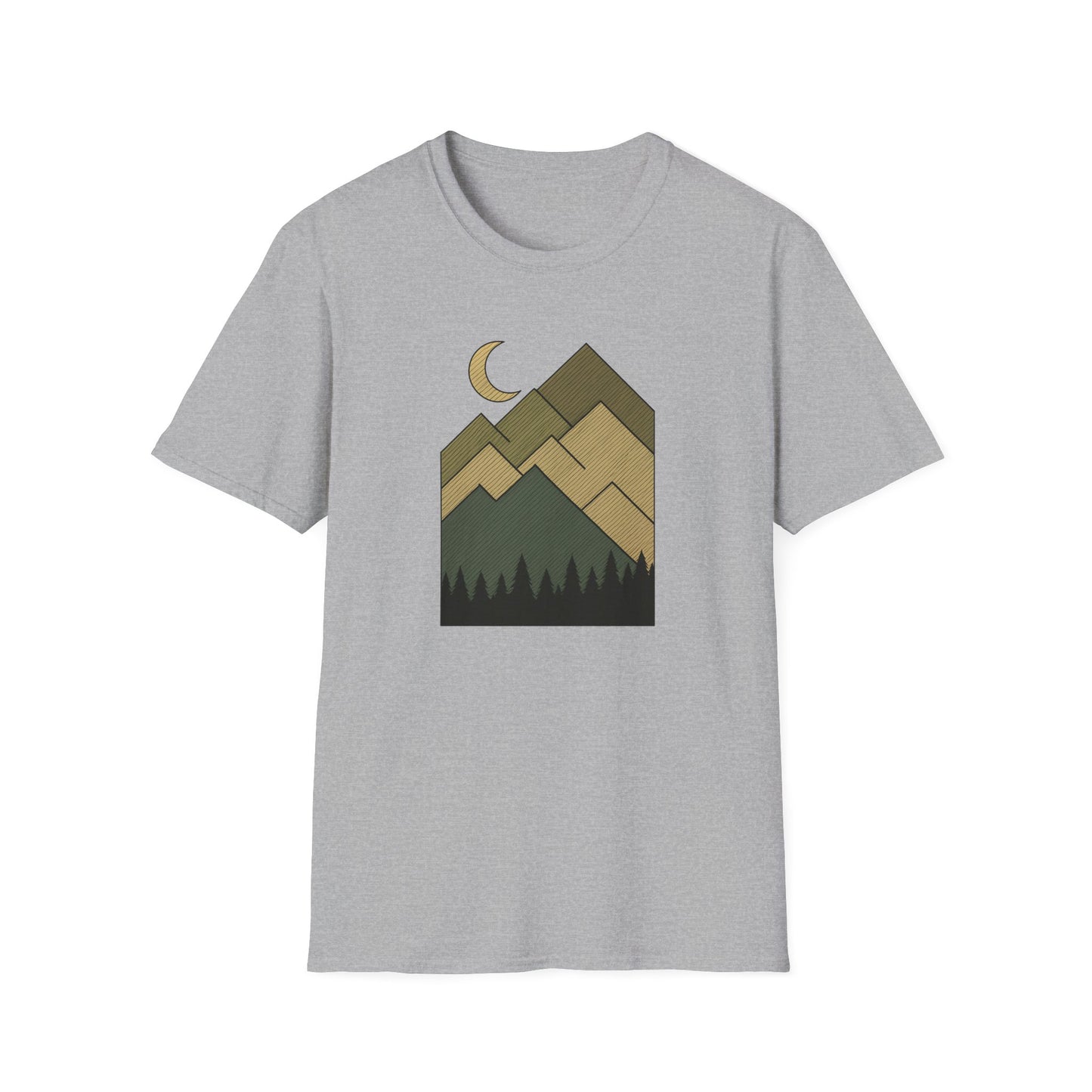 Moon Over Lined Mountains T-shirt