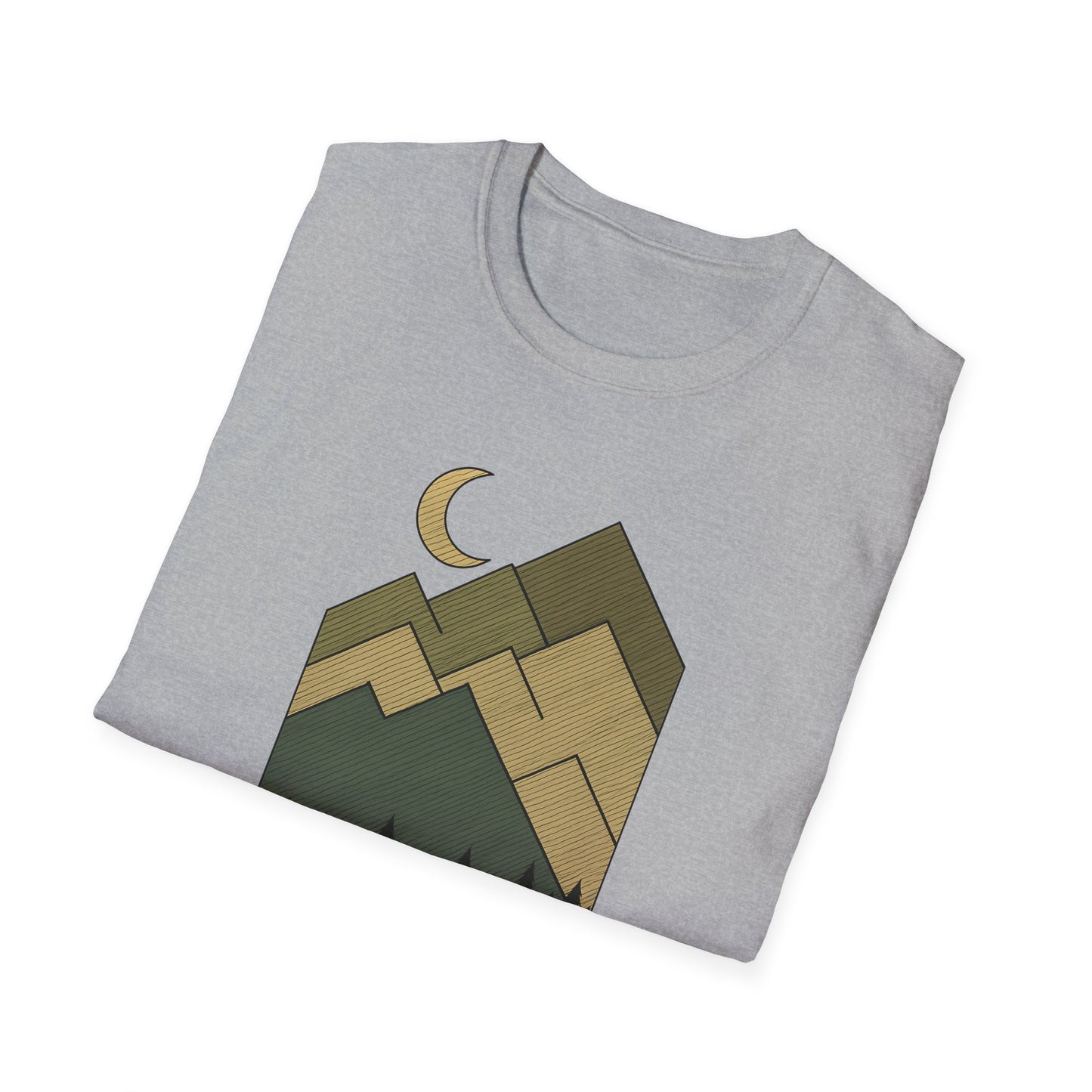 Moon Over Lined Mountains T-shirt