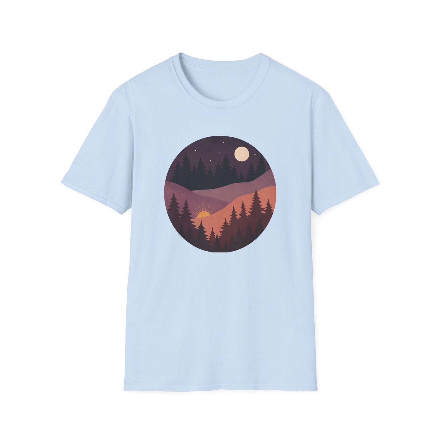 Sun Moon Layered Landscape T-shirt