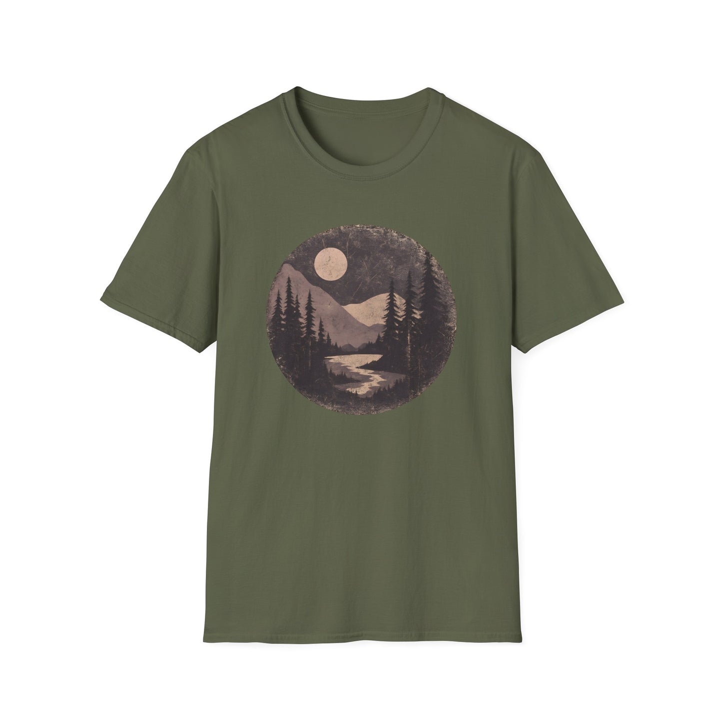 Vintage Moonlit Mountain Valley T-shirt