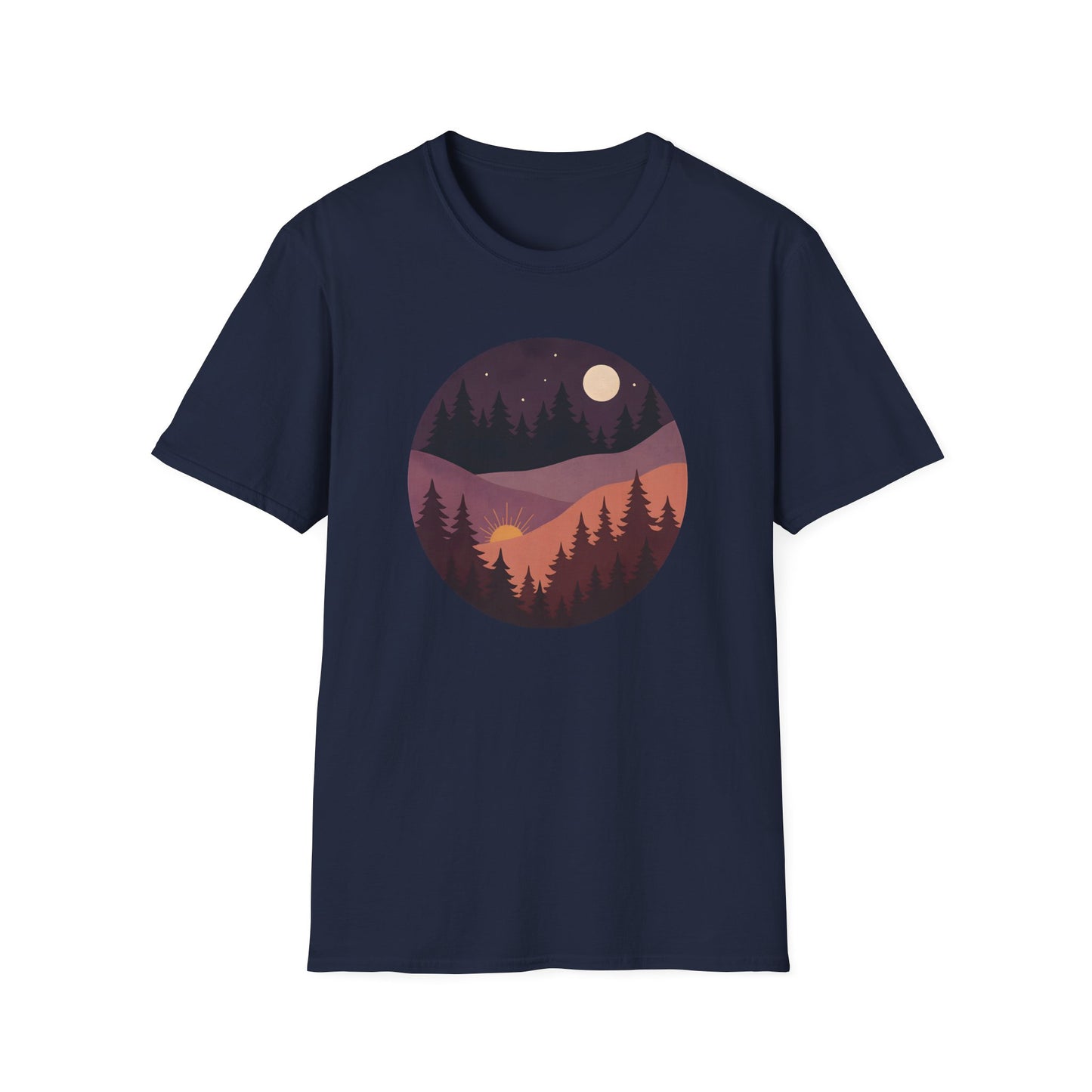 Sun Moon Layered Landscape T-shirt