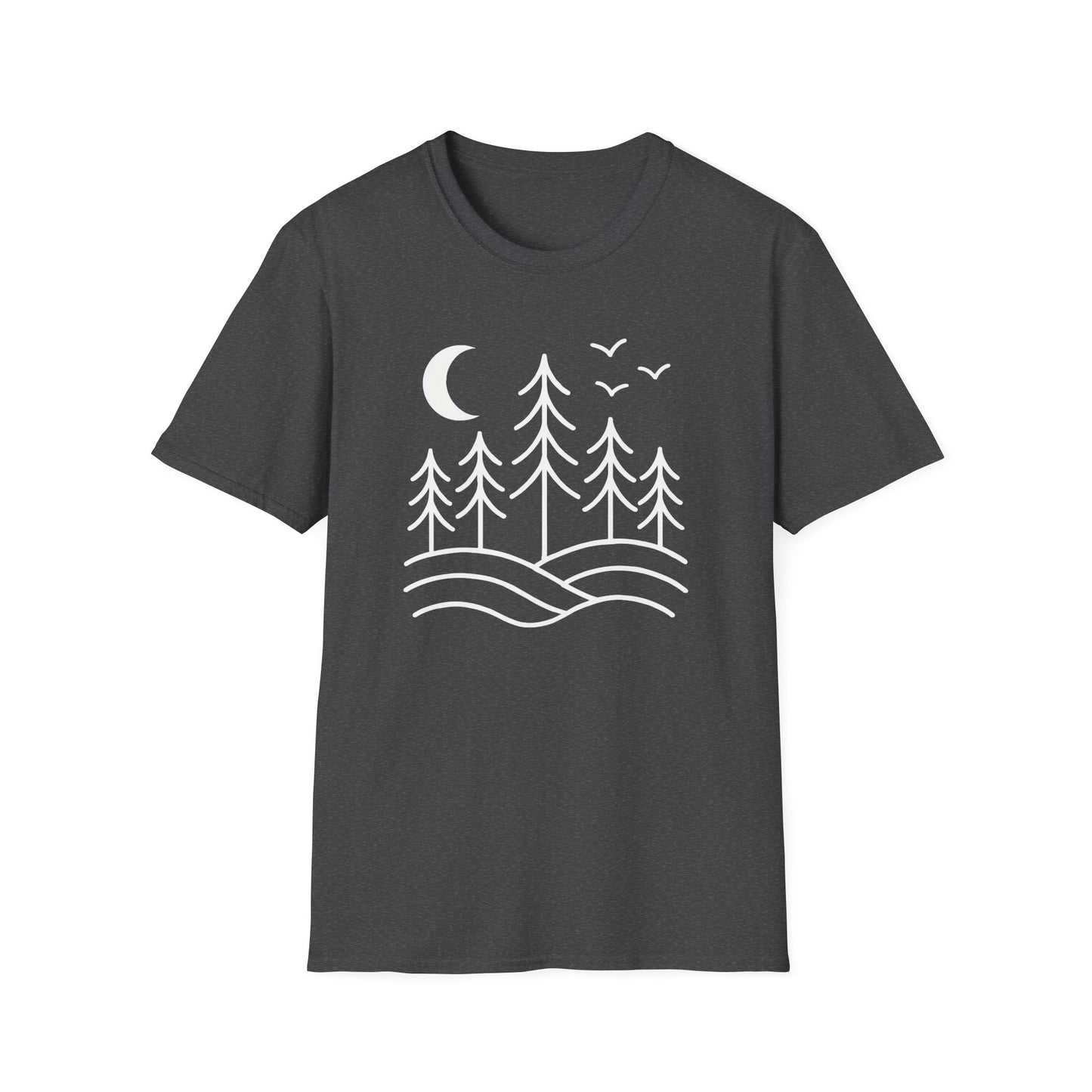 Minimalist Pines Under The Moon T-shirt