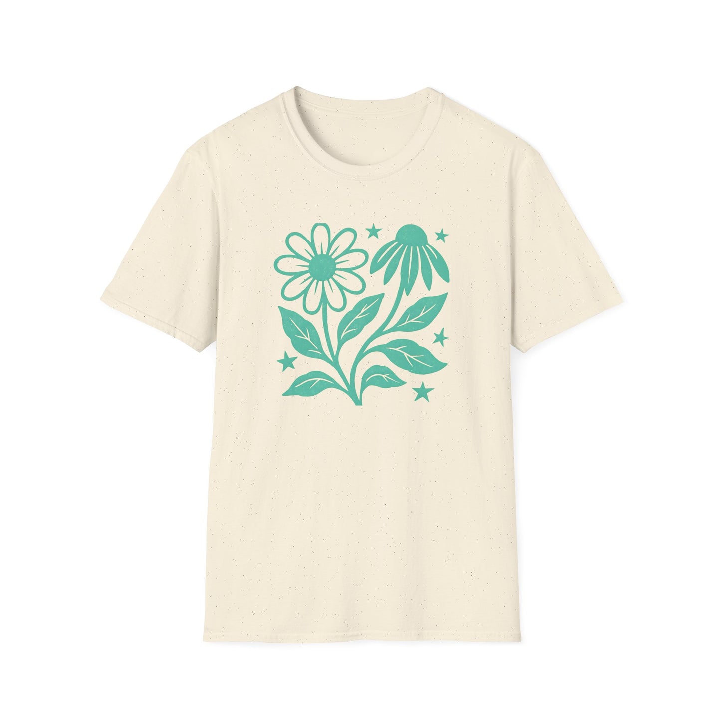 Flowers Under The Stars Ink Print T-shirt