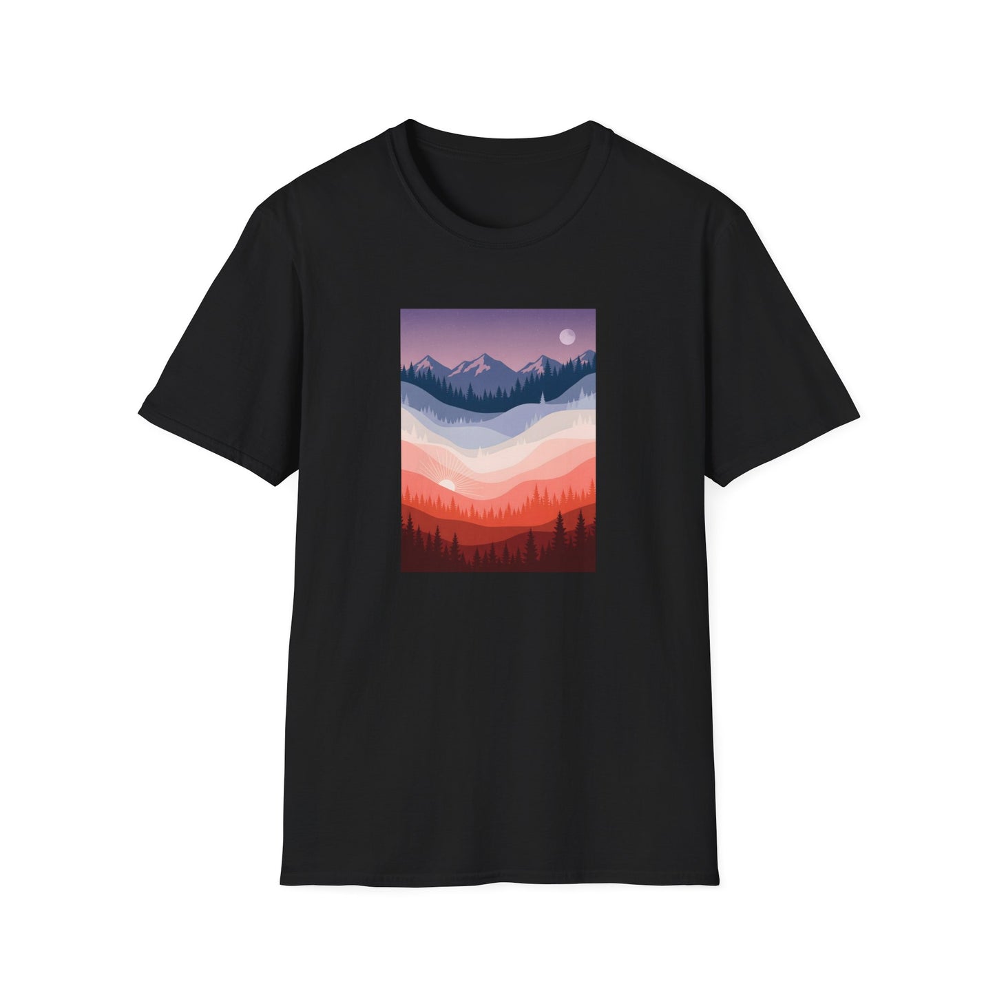 Day and Night Layered Landscape T-shirt