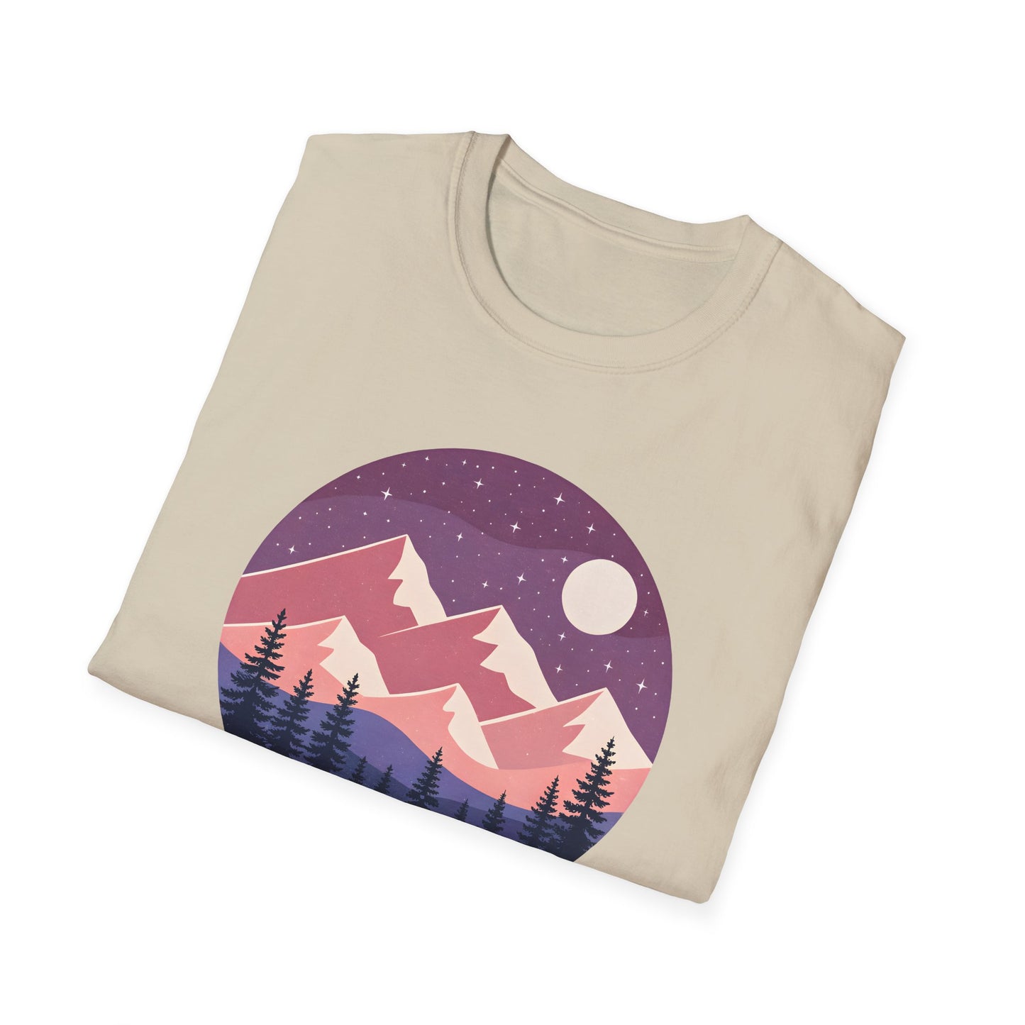 Purple Night Sky Over Mountains T-shirt