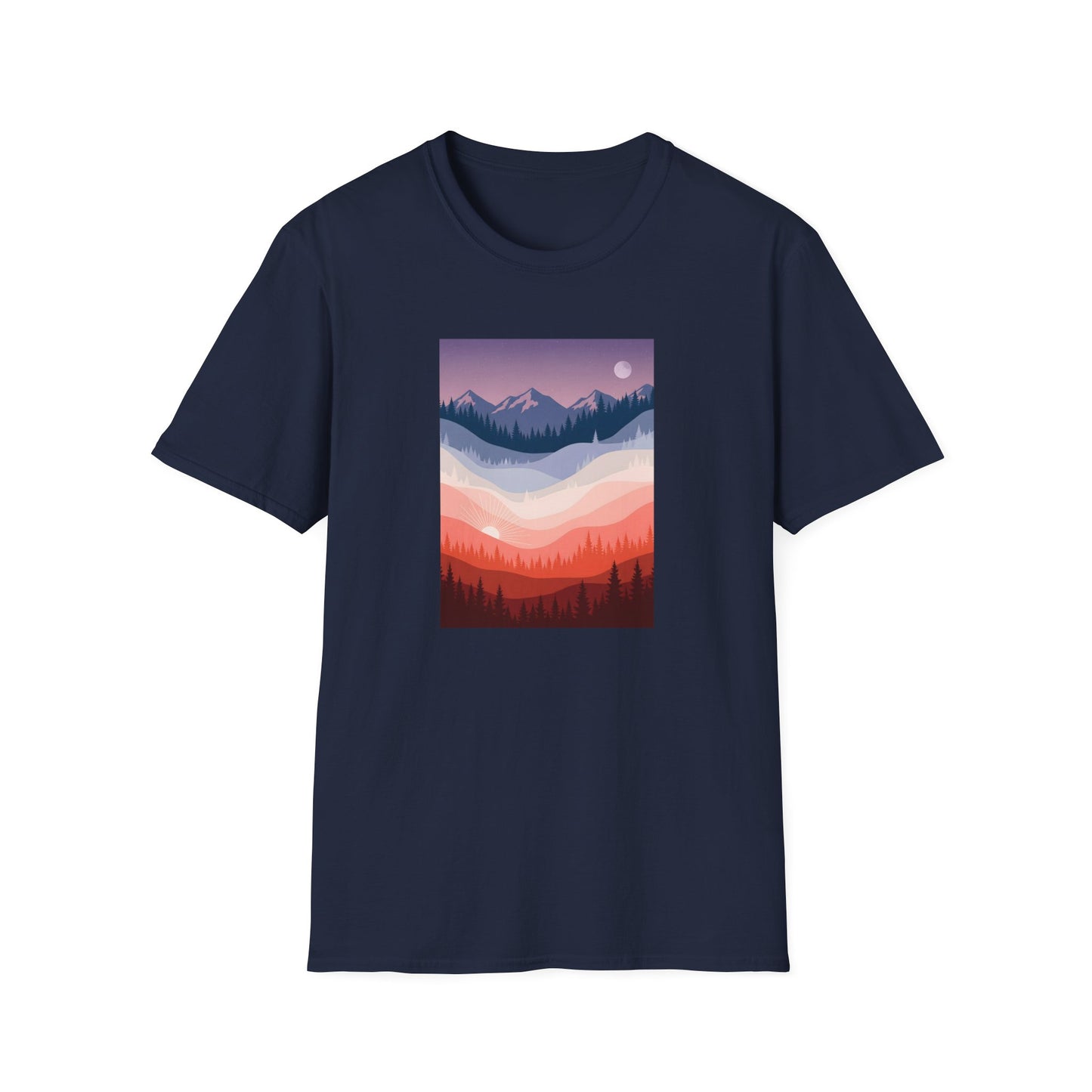 Day and Night Layered Landscape T-shirt