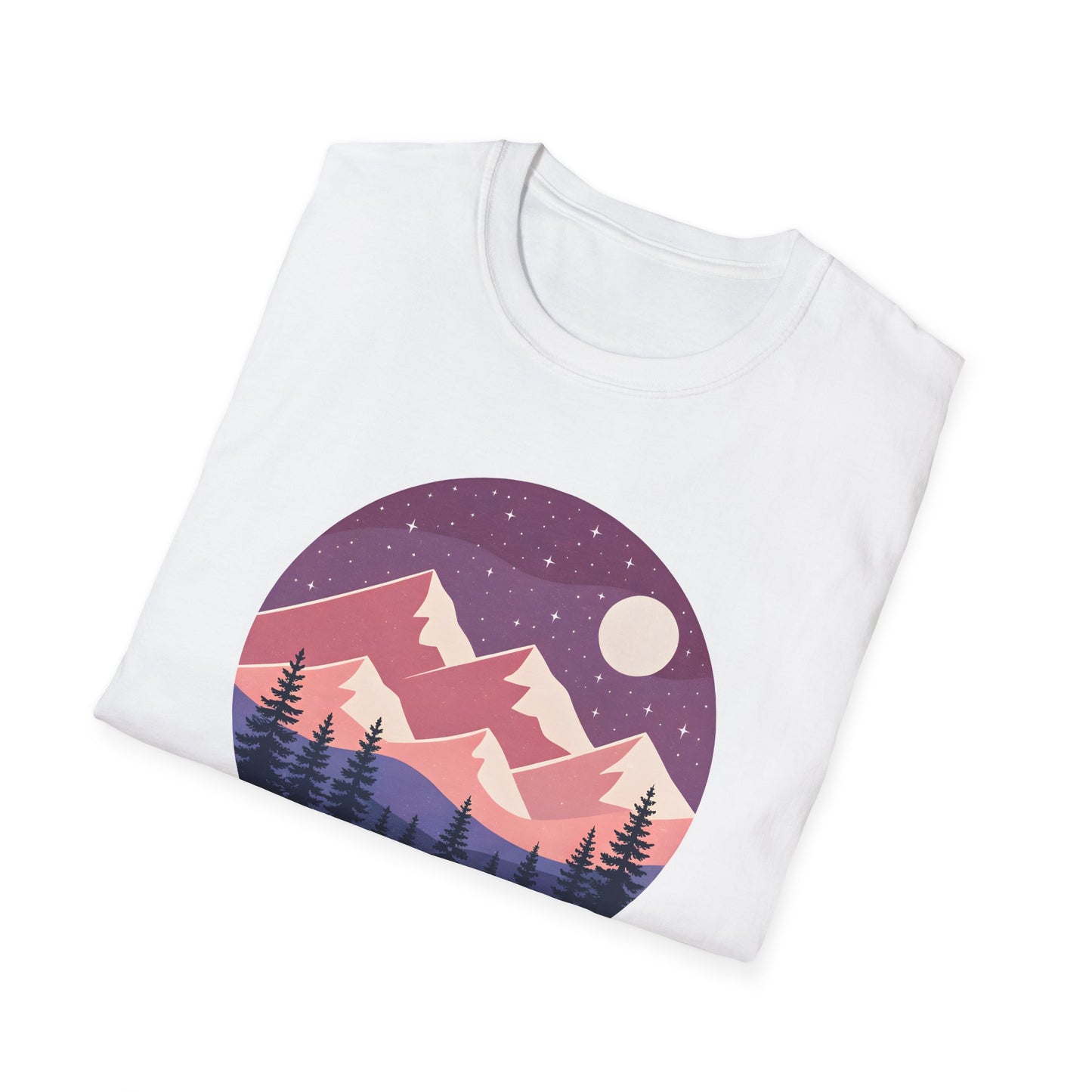 Purple Night Sky Over Mountains T-shirt