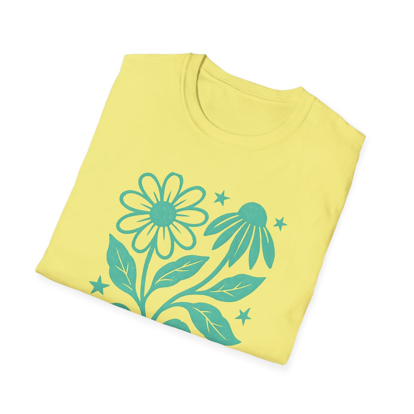 Flowers Under The Stars Ink Print T-shirt