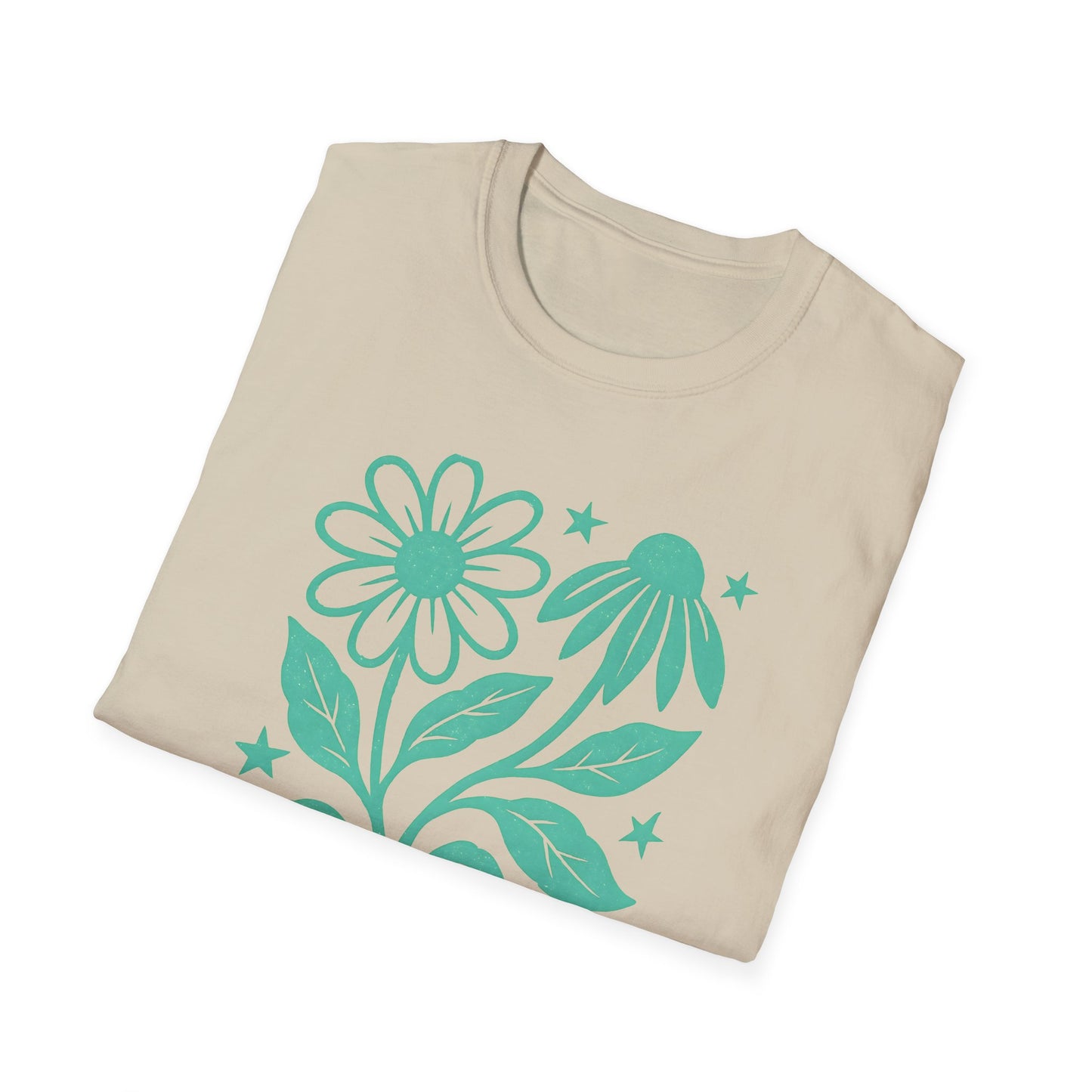 Flowers Under The Stars Ink Print T-shirt