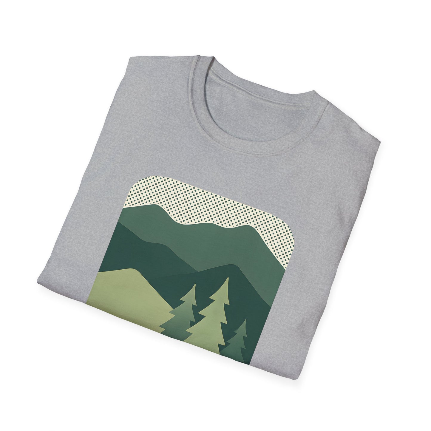 Minimalist Green Mountain Landscape T-shirt
