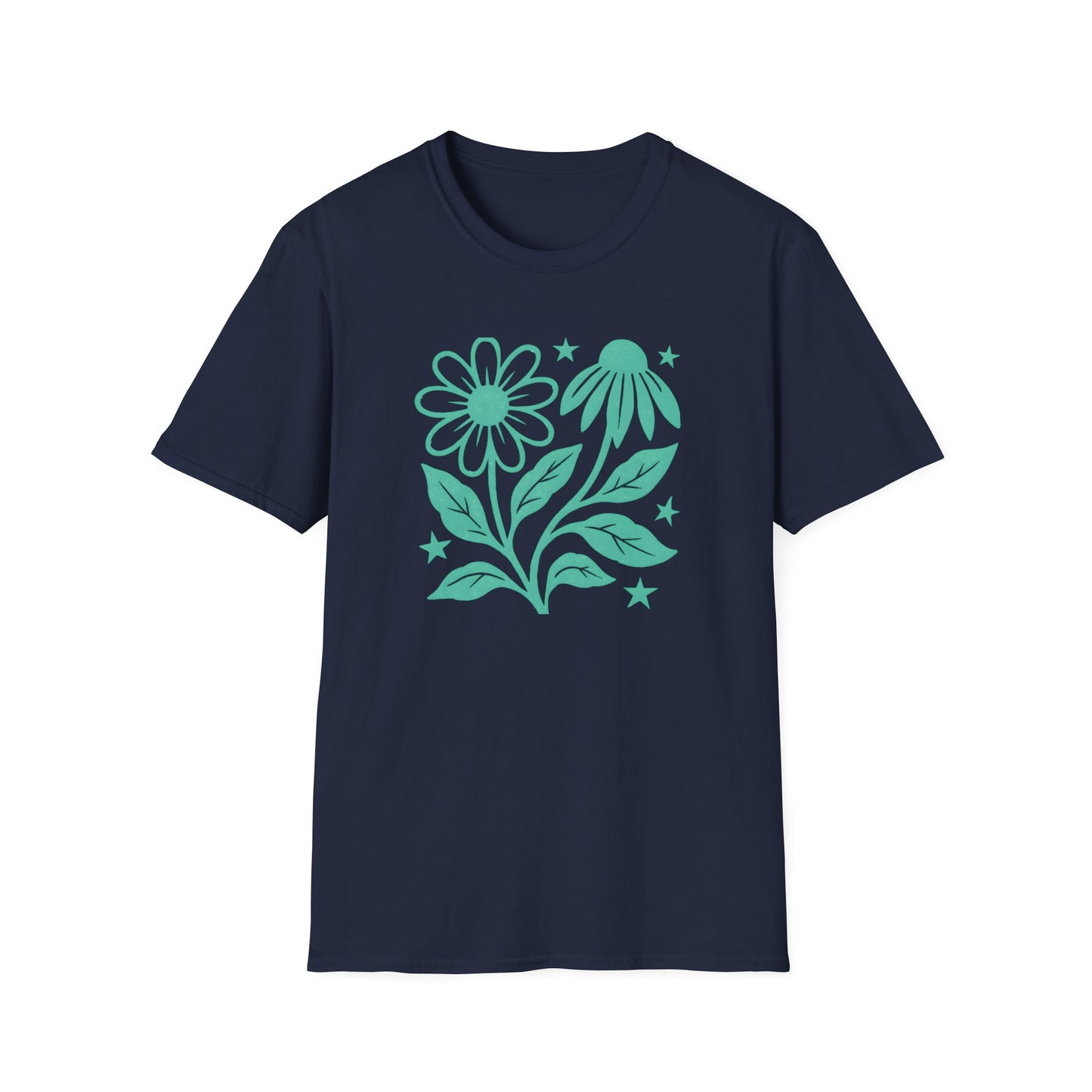 Flowers Under The Stars Ink Print T-shirt