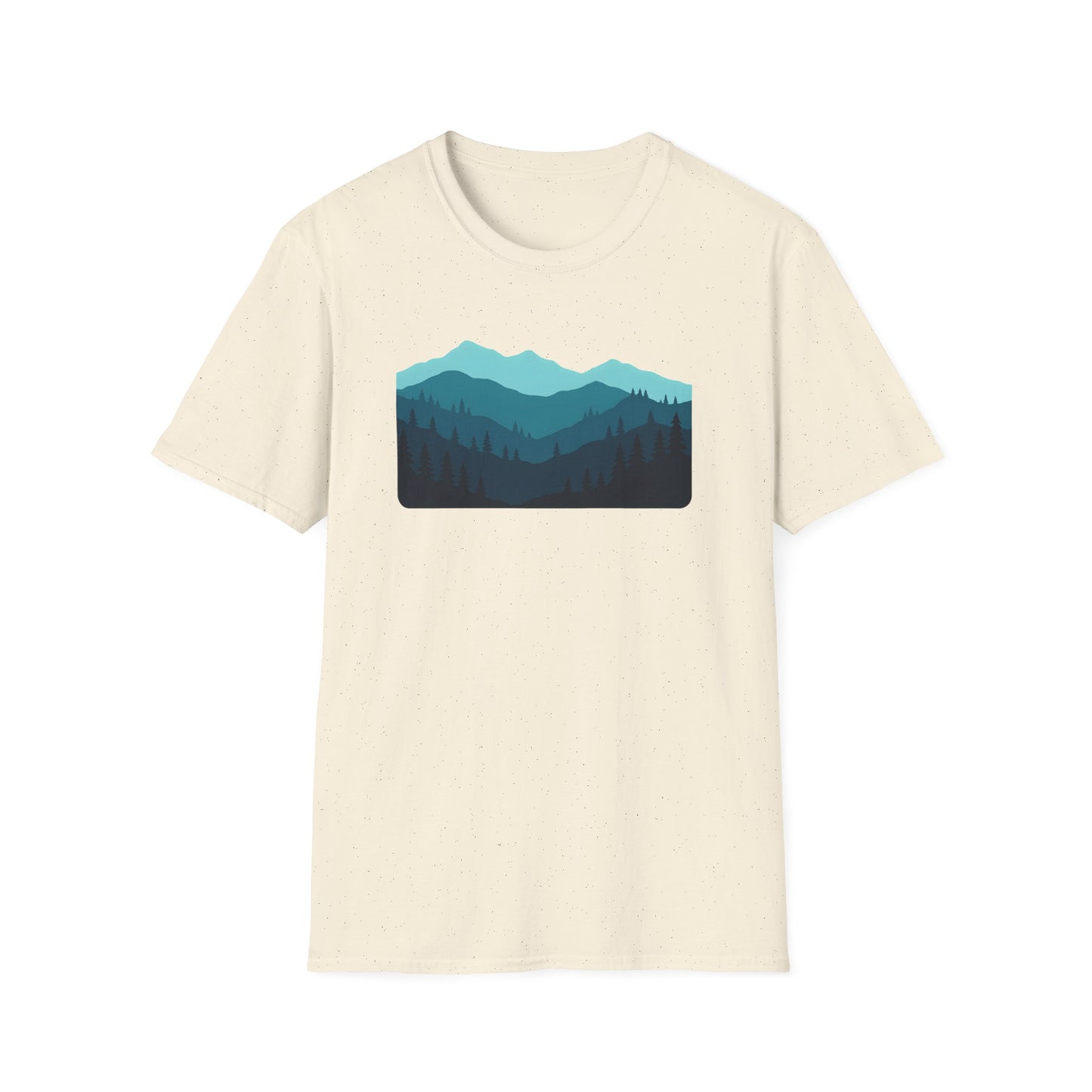 Layered Teal Mountain Landscape T-shirt