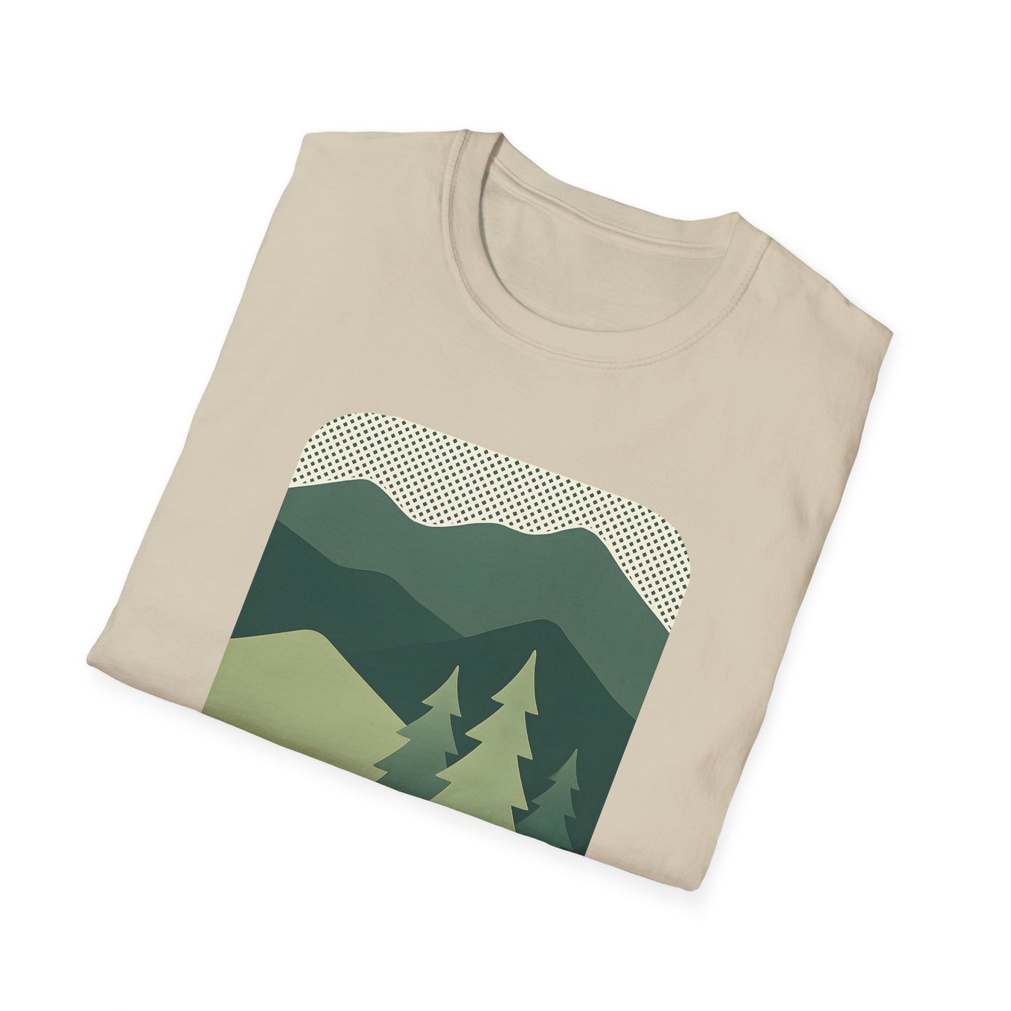 Minimalist Green Mountain Landscape T-shirt