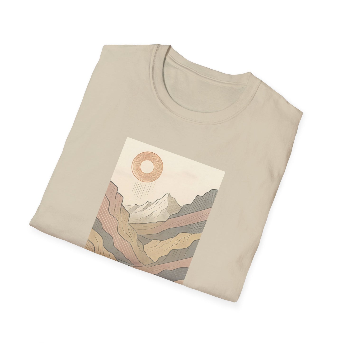 Deep Sun Over Geometrical Mountain Valley T-shirt