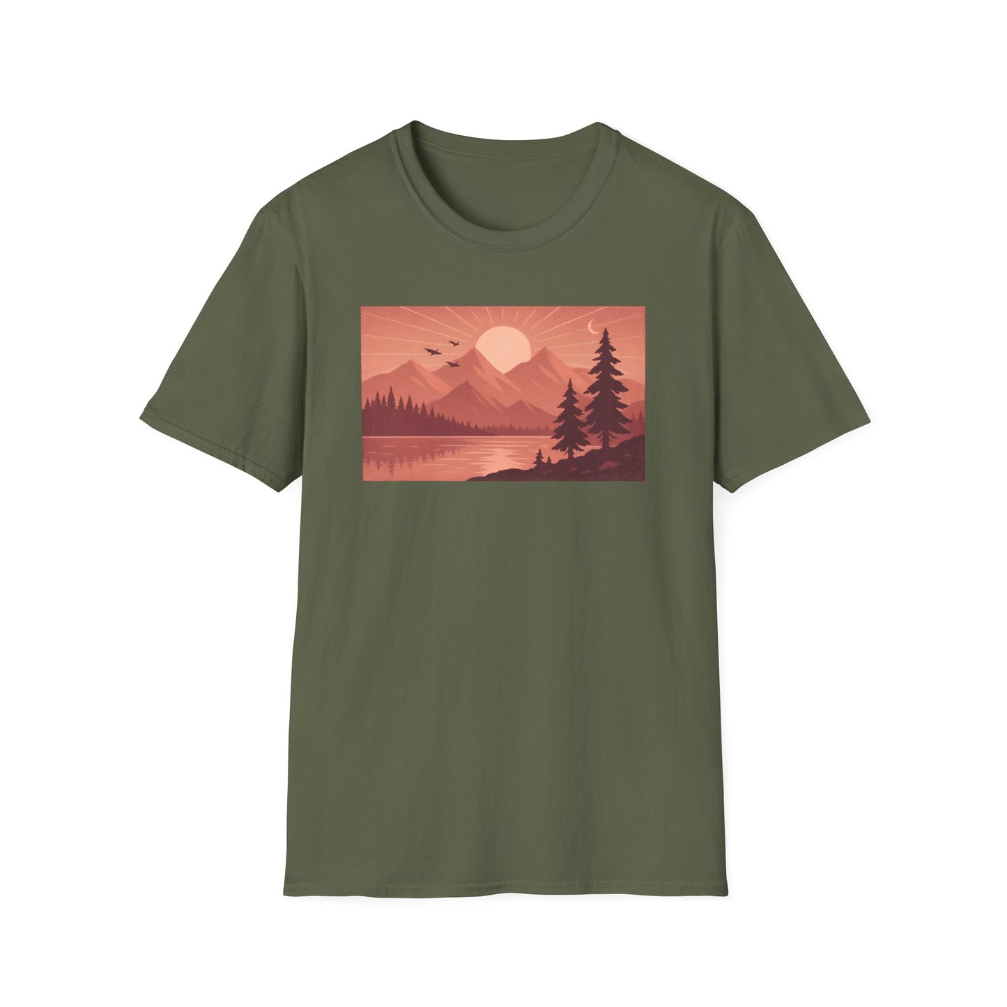 Mountain Lake Landscape Pinkscale