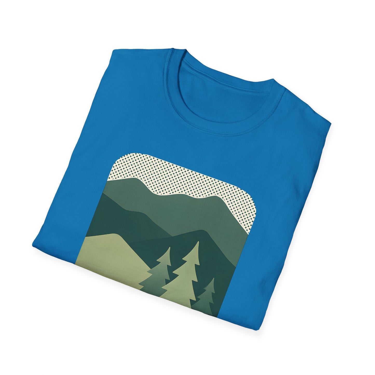 Minimalist Green Mountain Landscape T-shirt