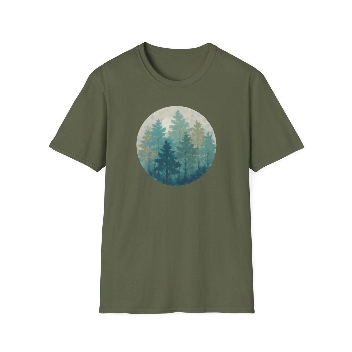 Forest Oil Painting Teals