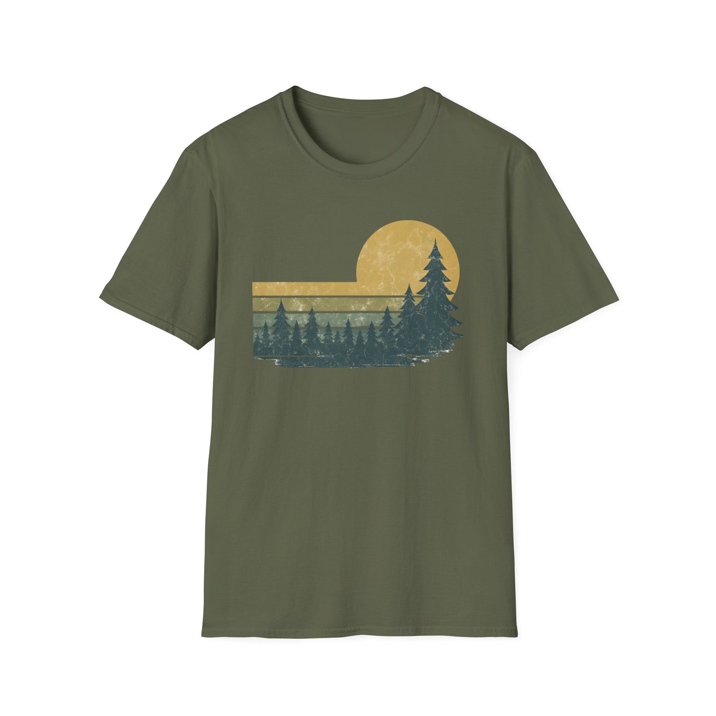 Golden Forest Retro Sunset