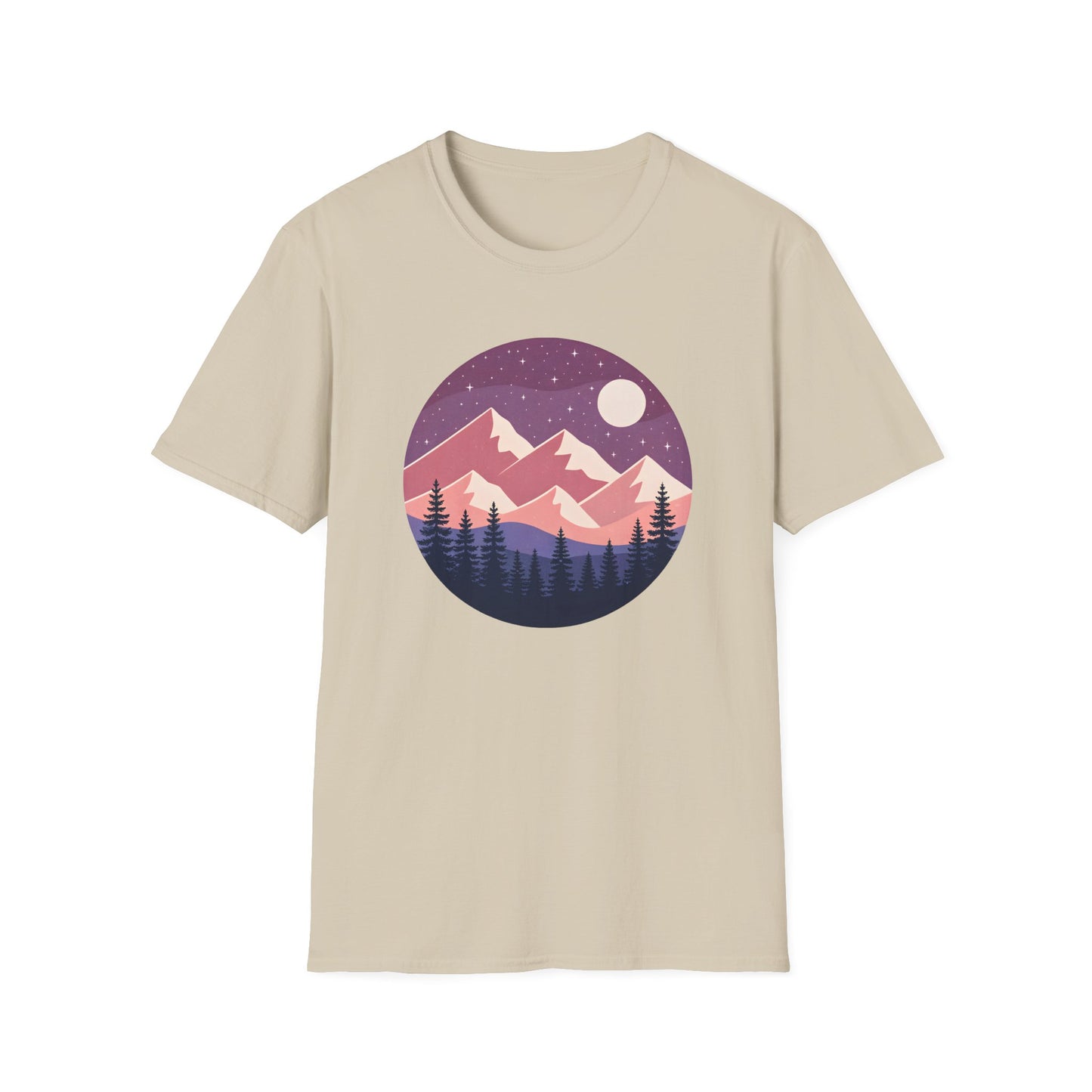 Purple Night Sky Over Mountains T-shirt
