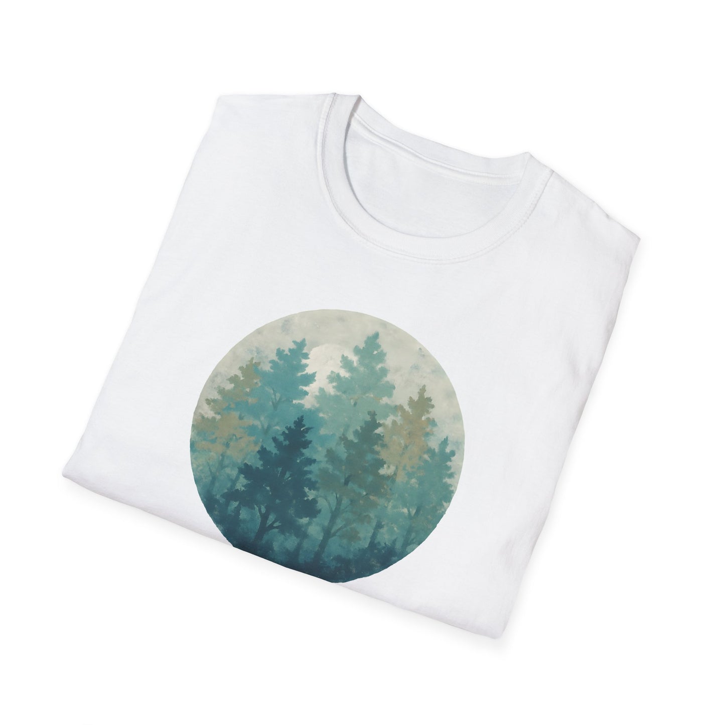 Forest Oil Painting Teals
