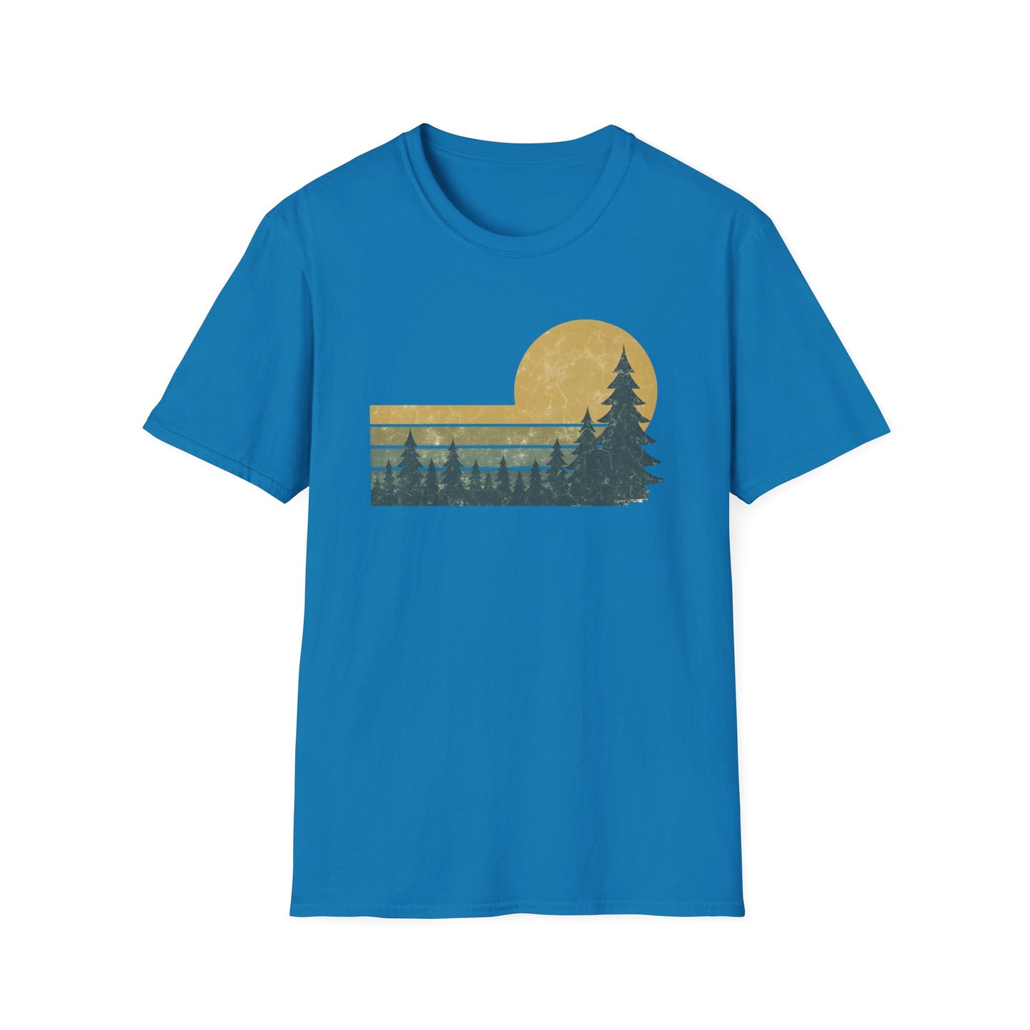Retro Sunset Over Pines T-shirt