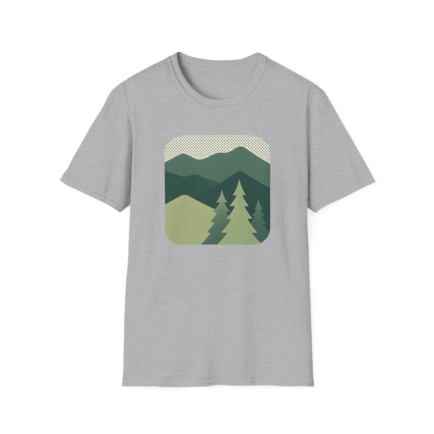 Minimalist Green Mountain Landscape T-shirt