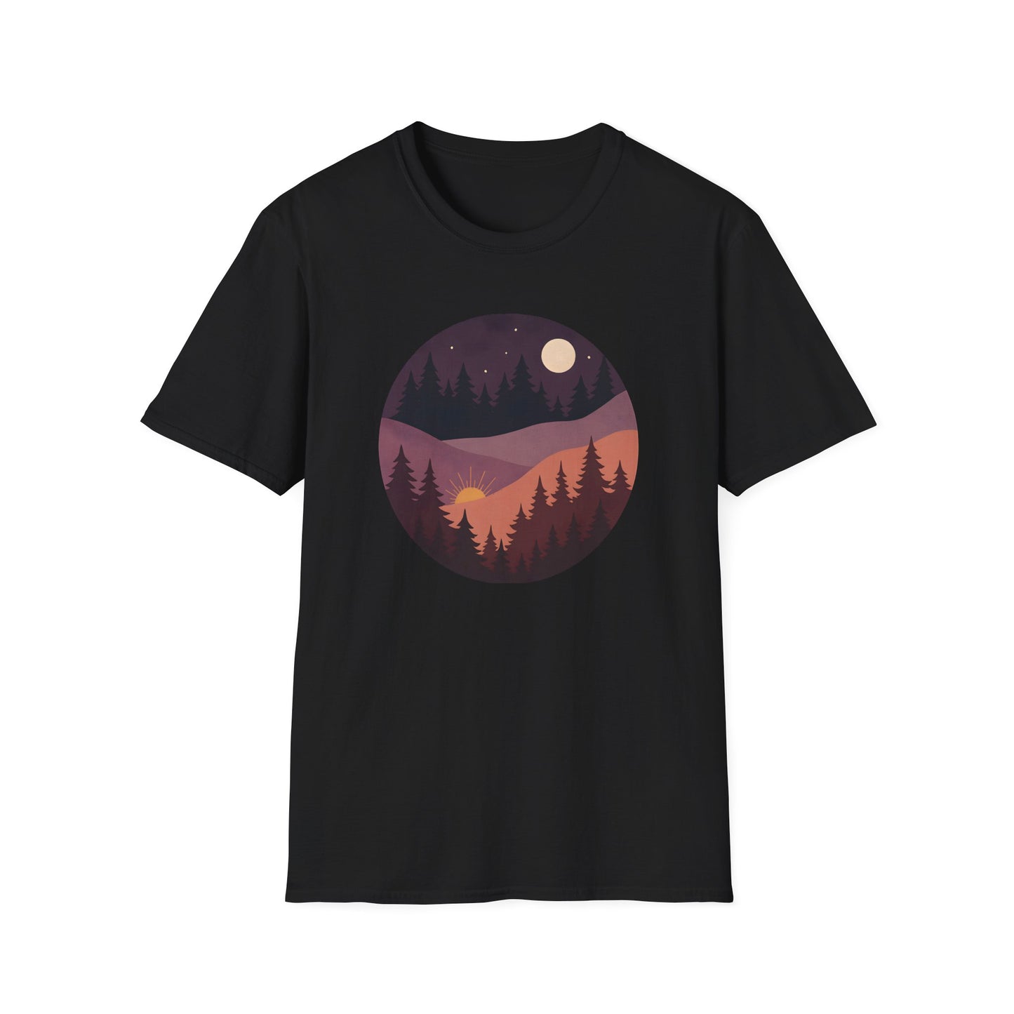 Sun Moon Layered Landscape T-shirt